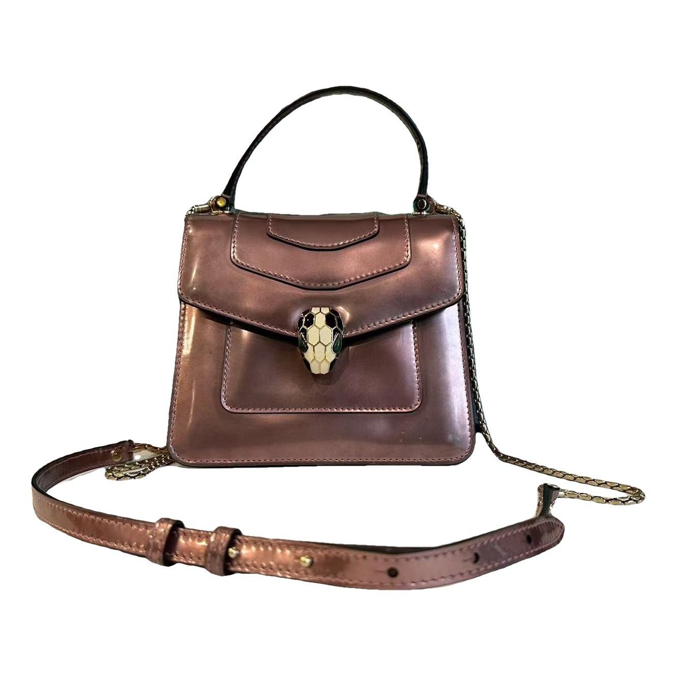 Serpenti patent leather handbag