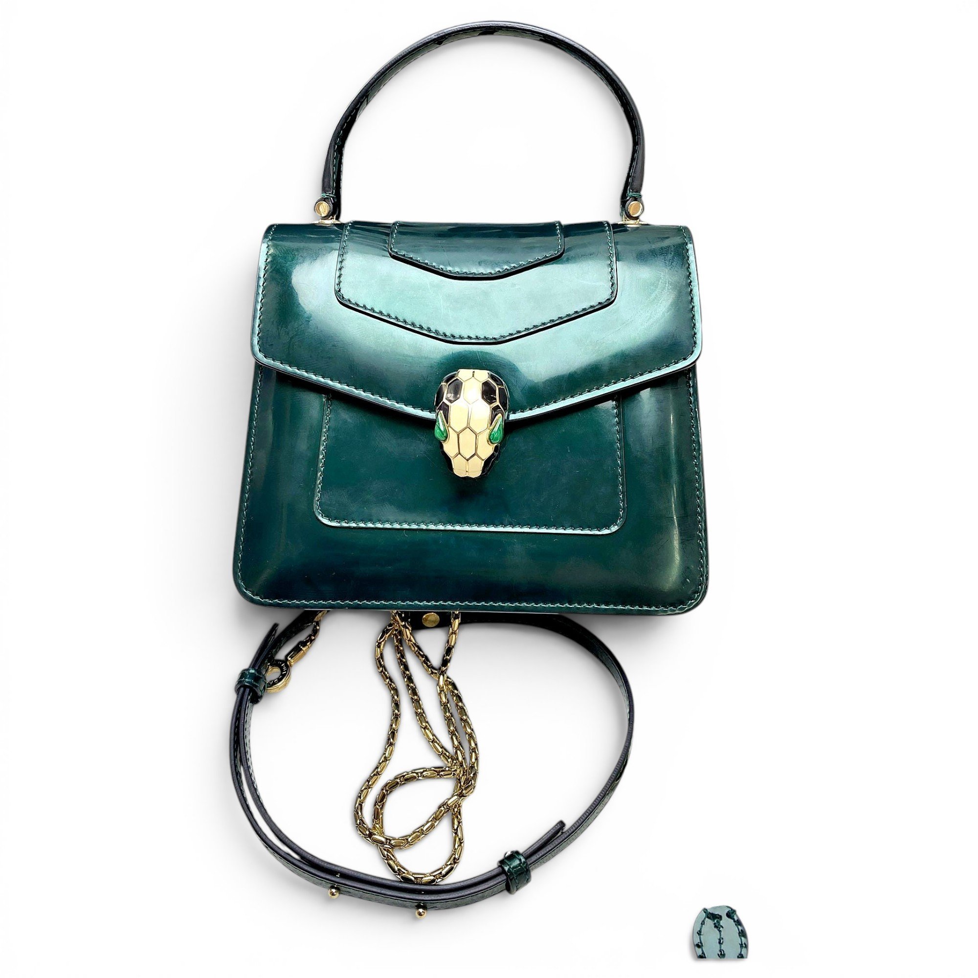 Serpenti leather handbag