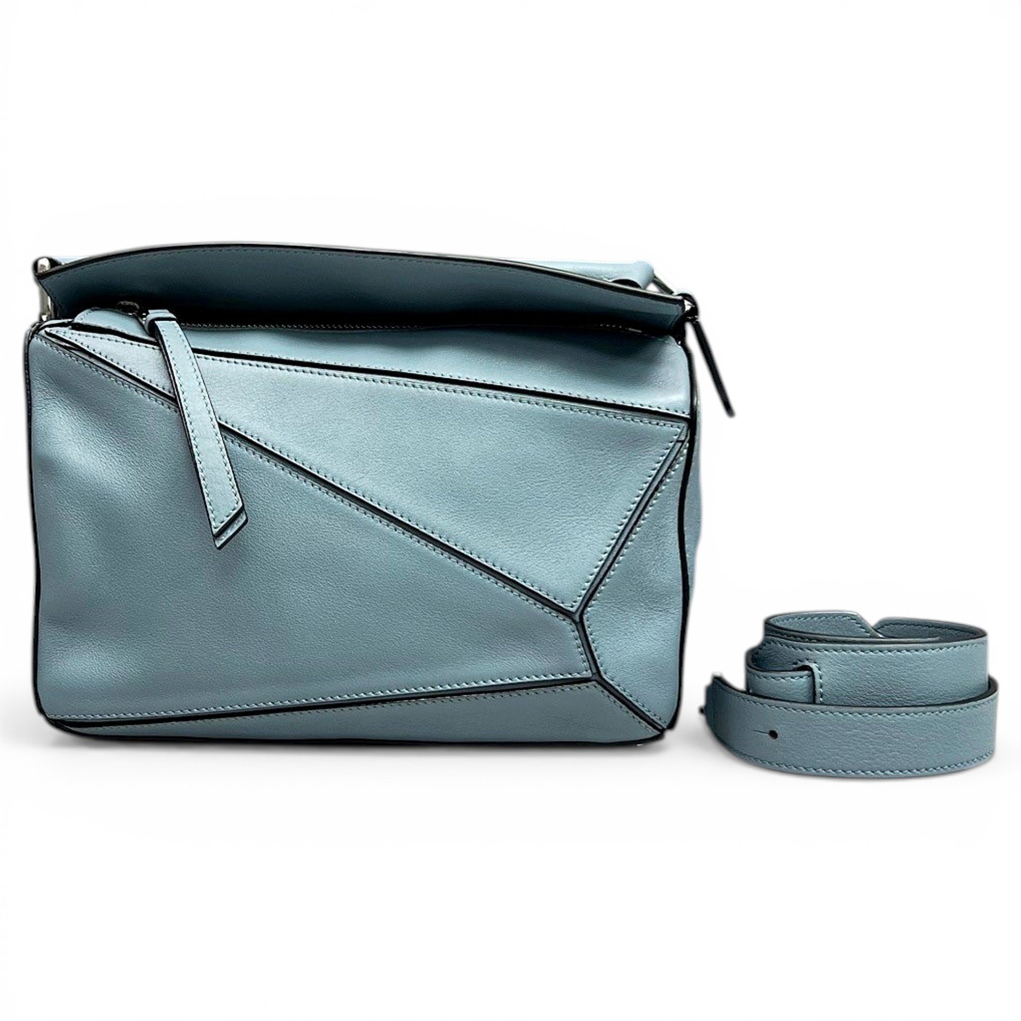 Puzzle leather handbag