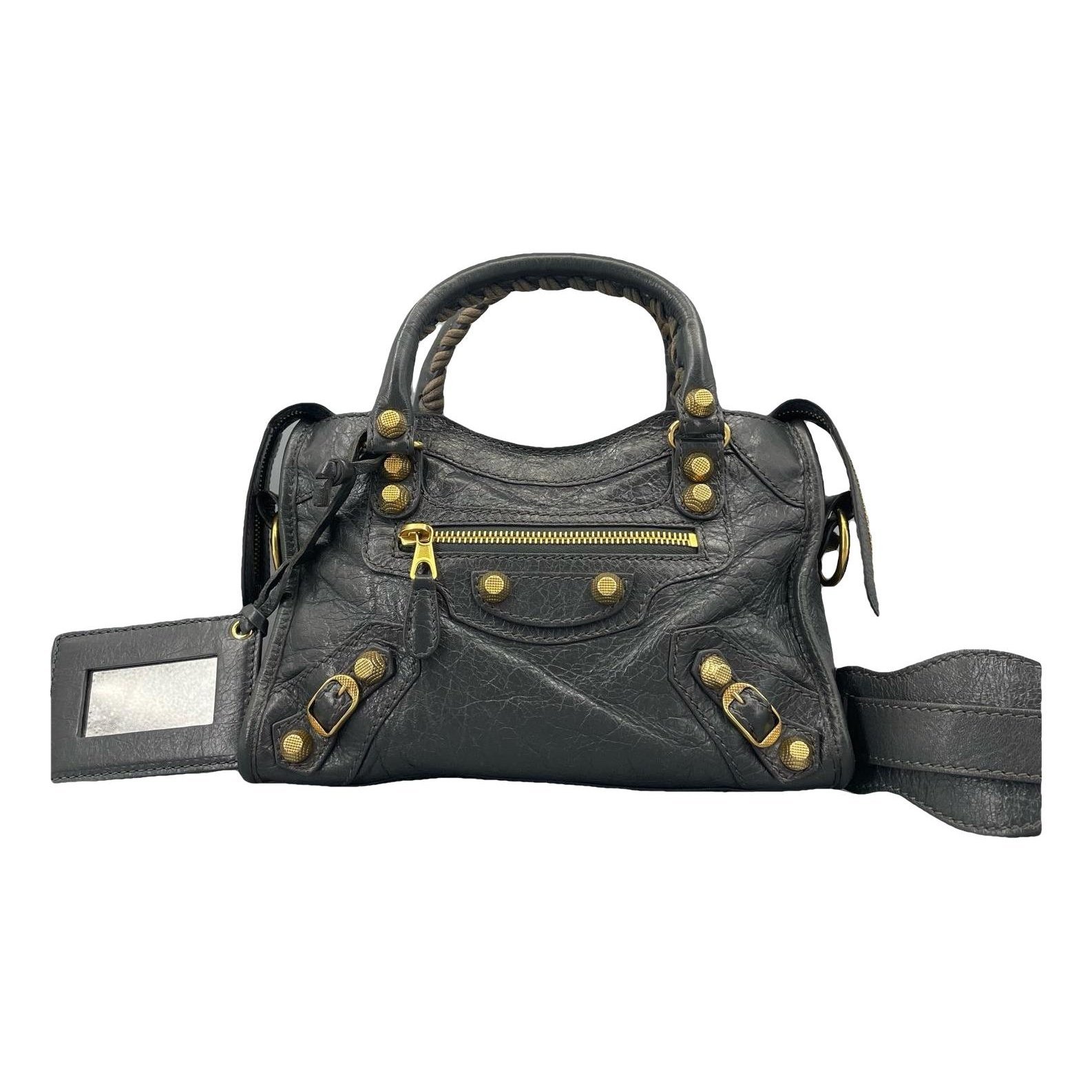 City leather handbag
