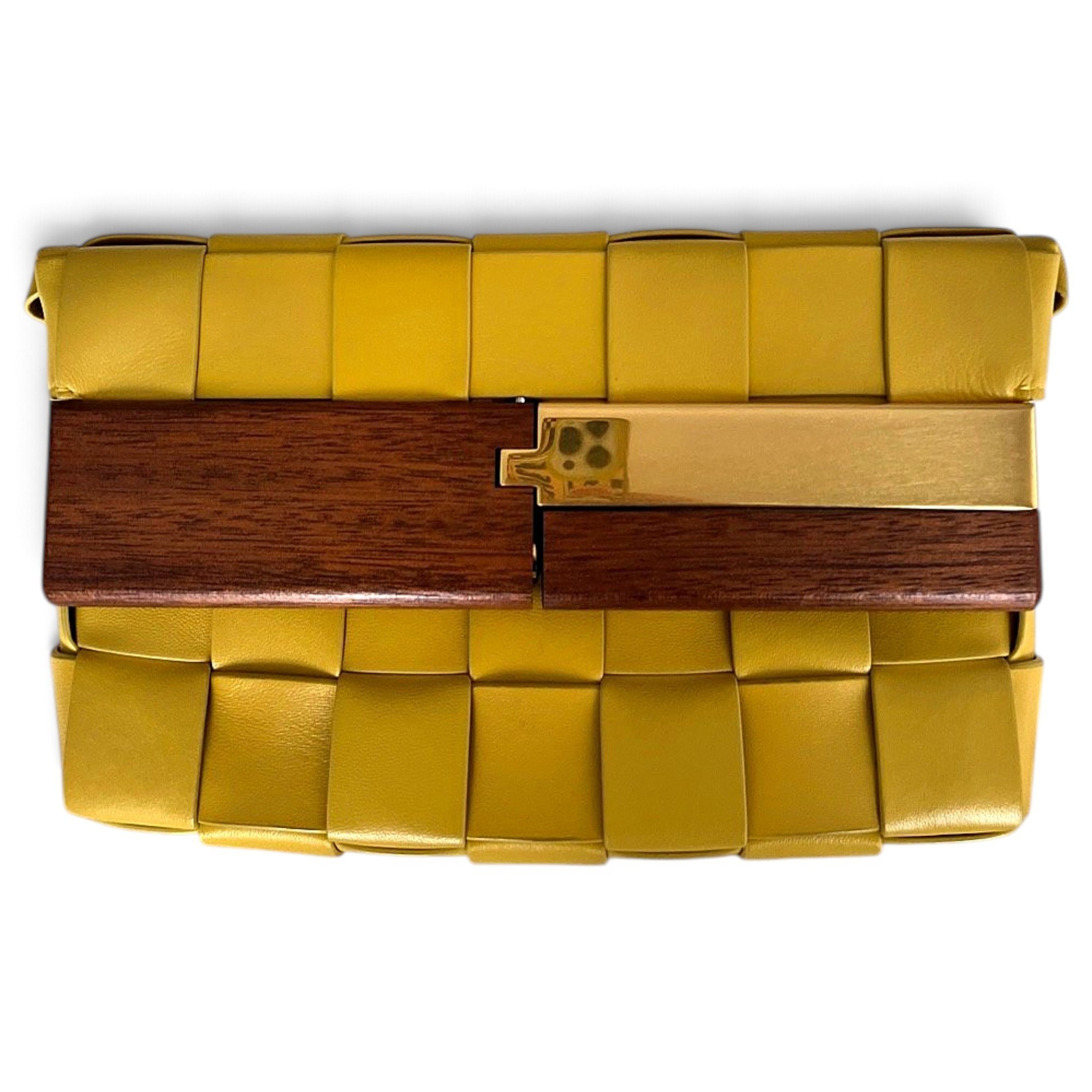 Snap leather clutch bag