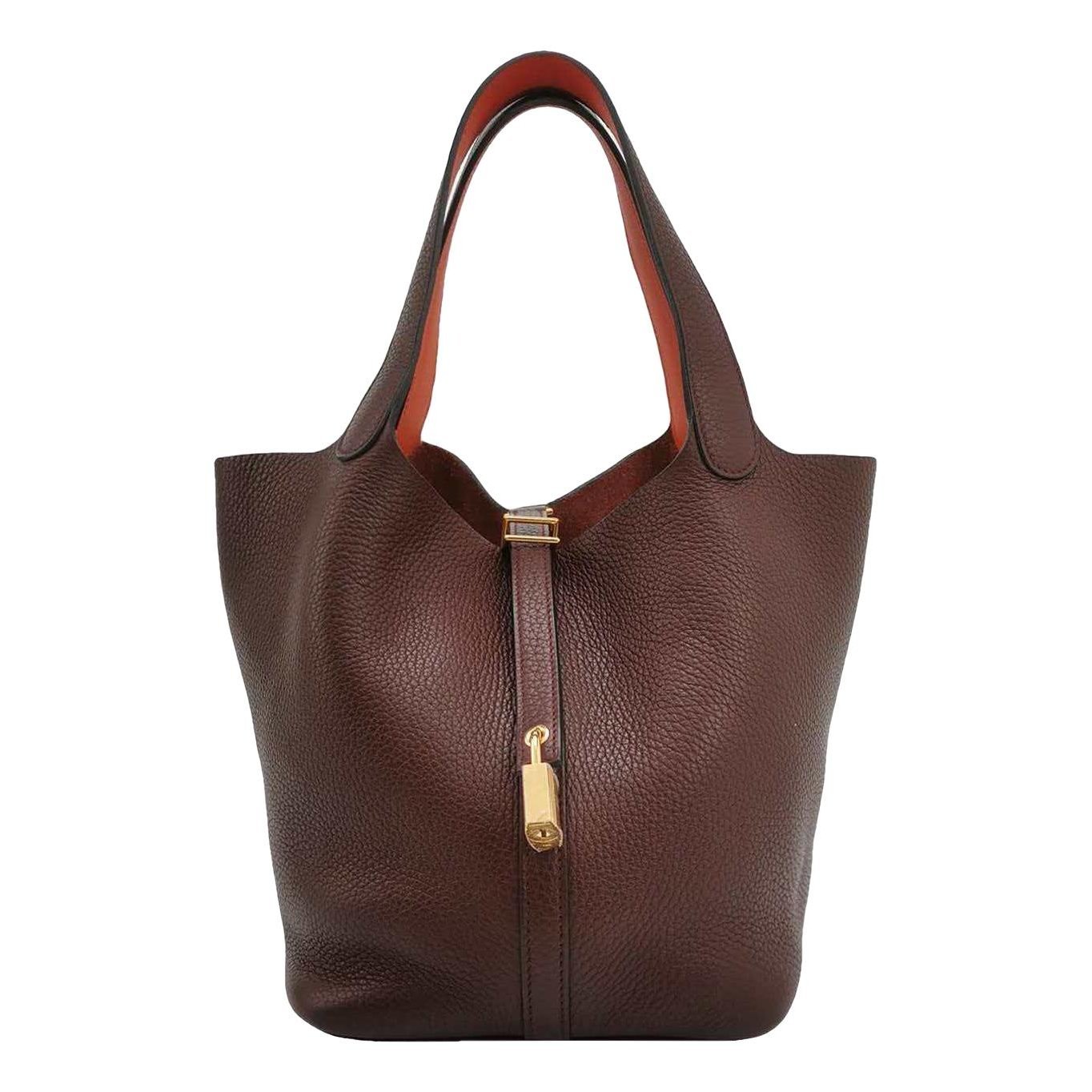 Picotin leather tote