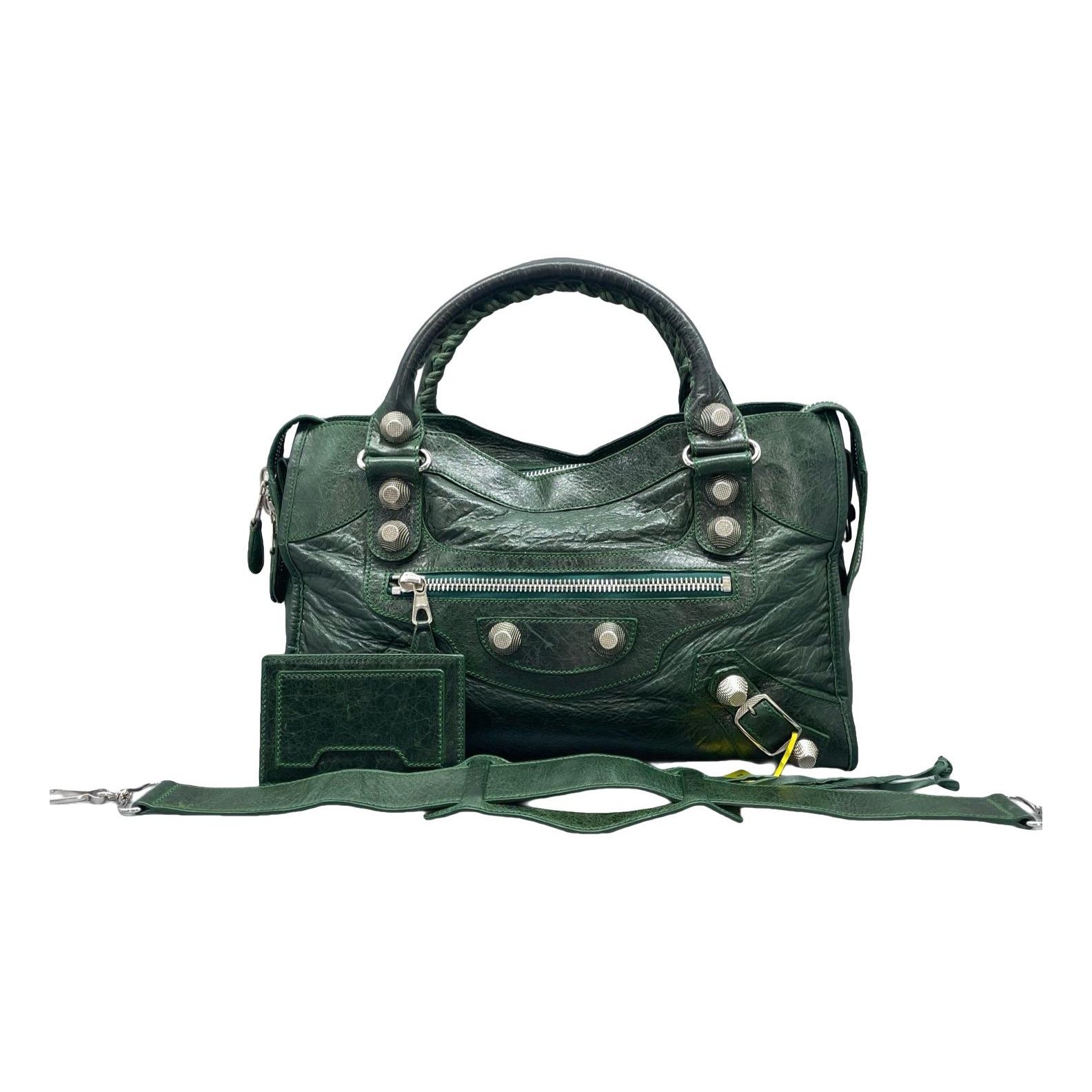 City leather handbag