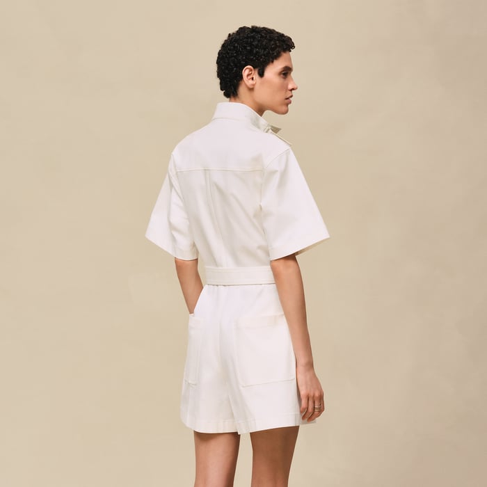 Blanc Naturel Double Cotton Twill Jumpsuit