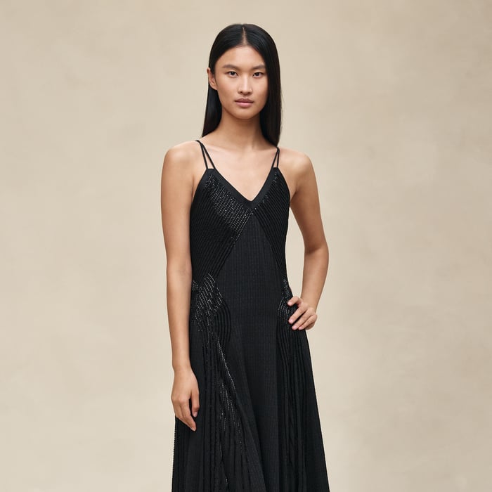 Noir Embroidered Nightgown Dress