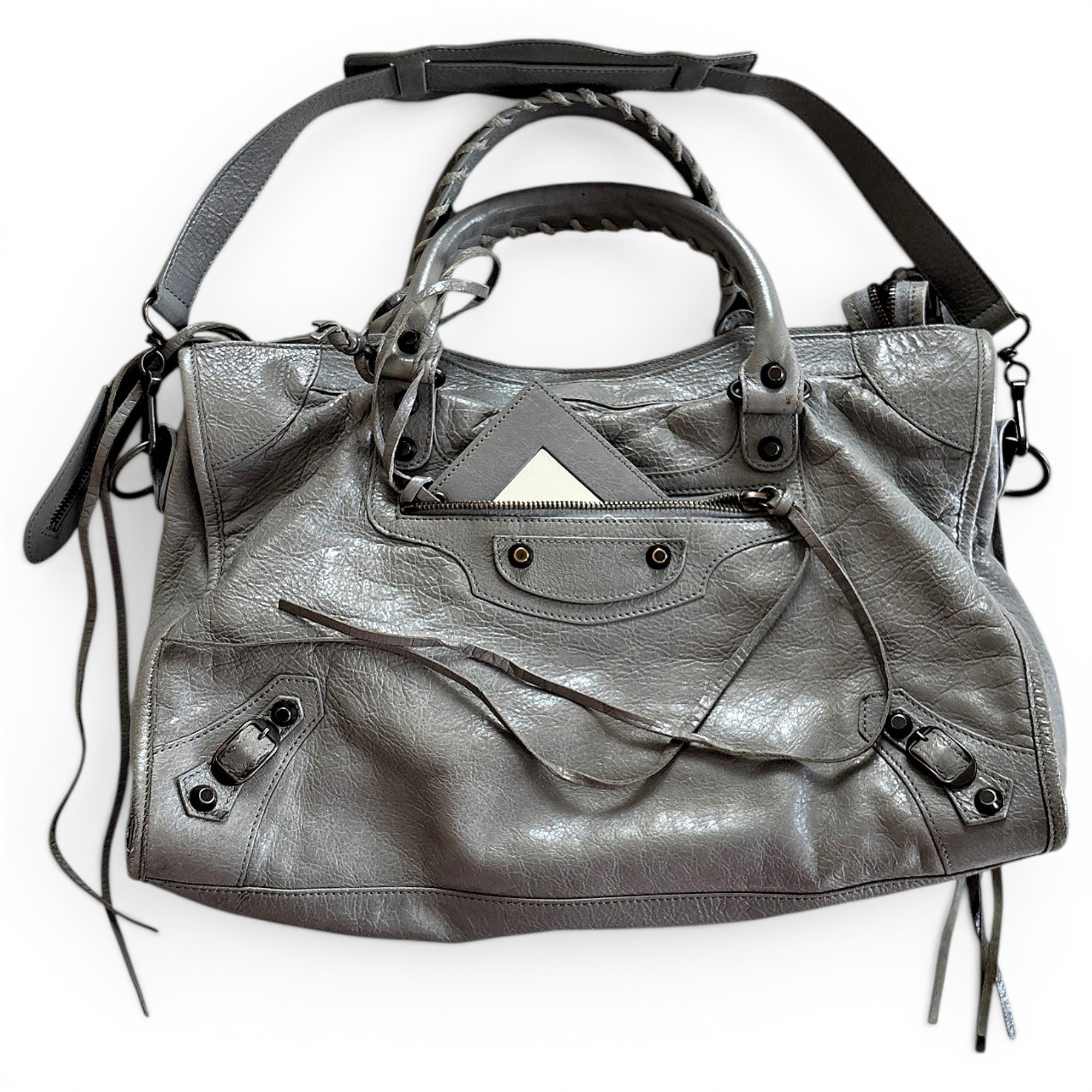 City leather handbag