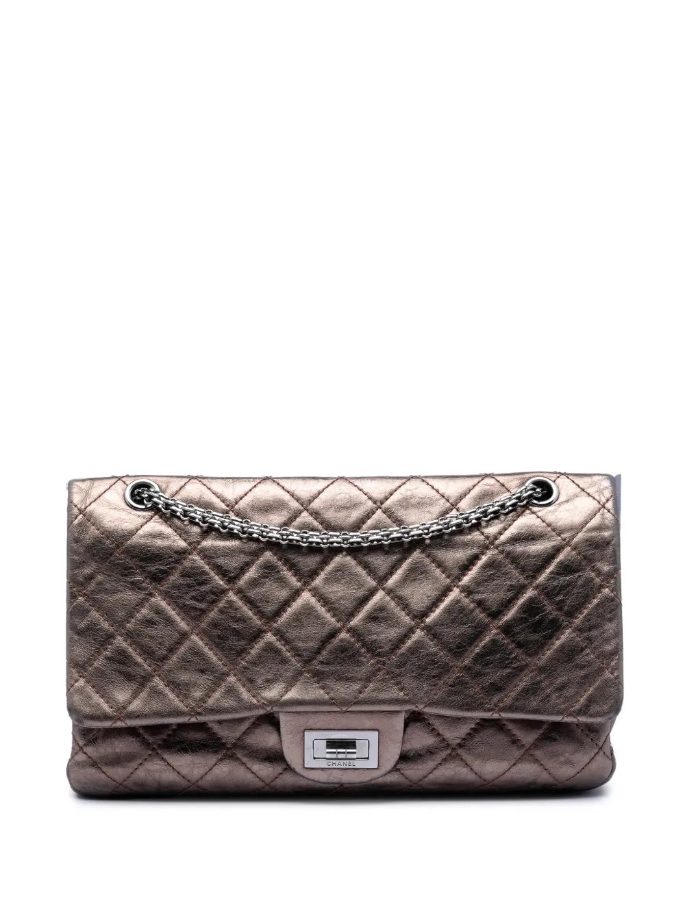 2008-2009 Metallic Aged Calfskin Reissue 2.55 Double Flap 227 shoulder bag