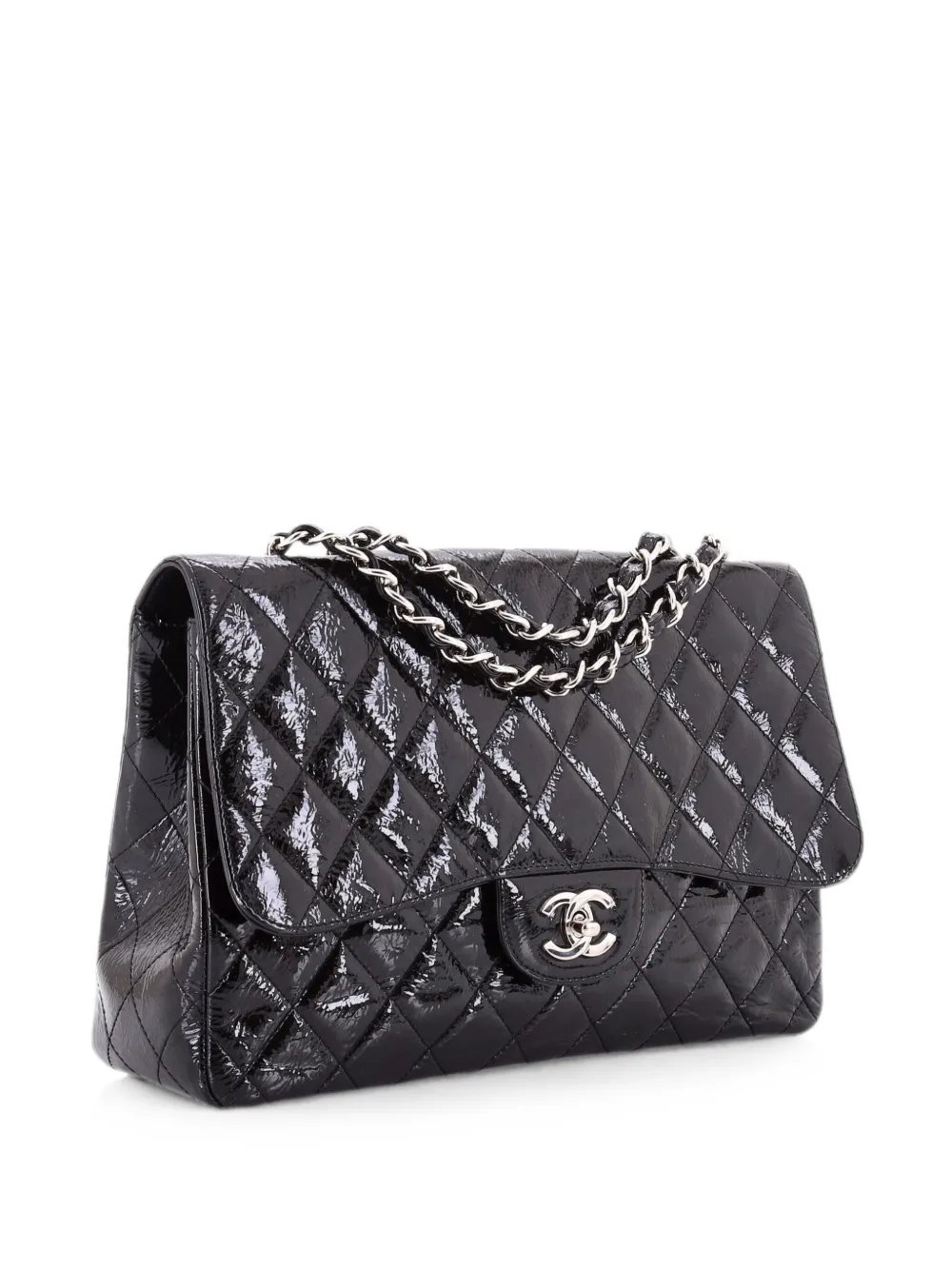Classic Single Flap Bag Quilted Patent Jumbo shoulder bag