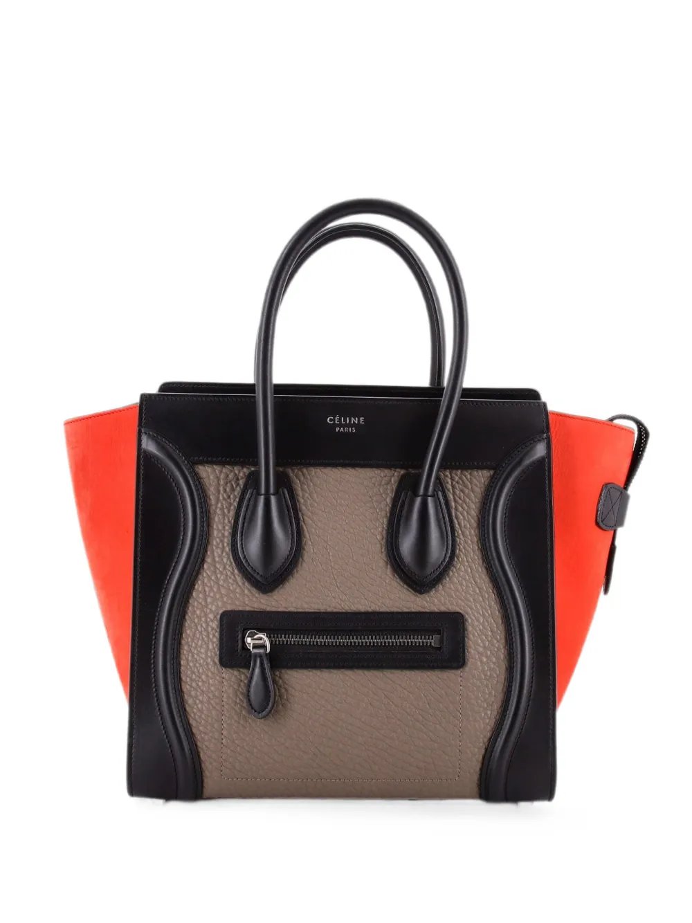 Tricolor Luggage Bag Leather Micro tote bag