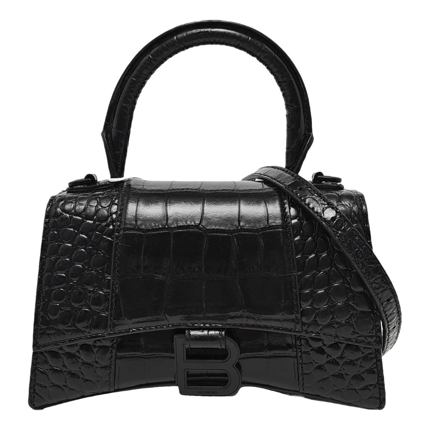 Hourglass leather handbag