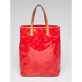 Louis Vuitton Louis Vuitton Red Monogram Vernis Reade MM Tote Bag
