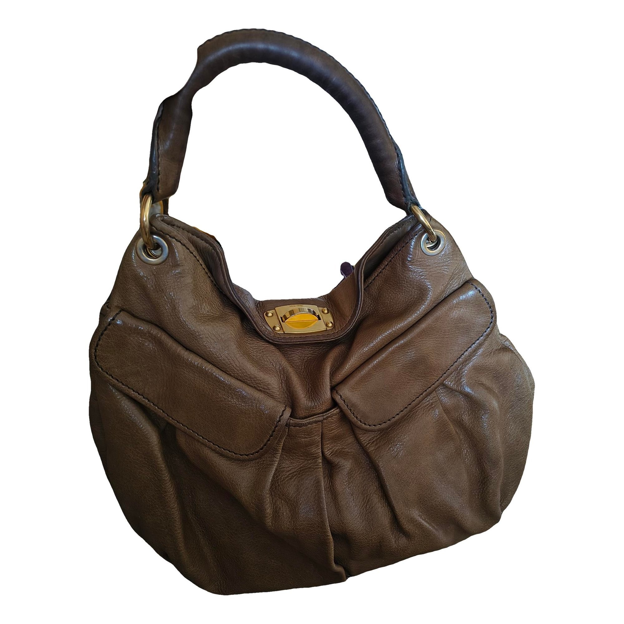 Coffer leather handbag