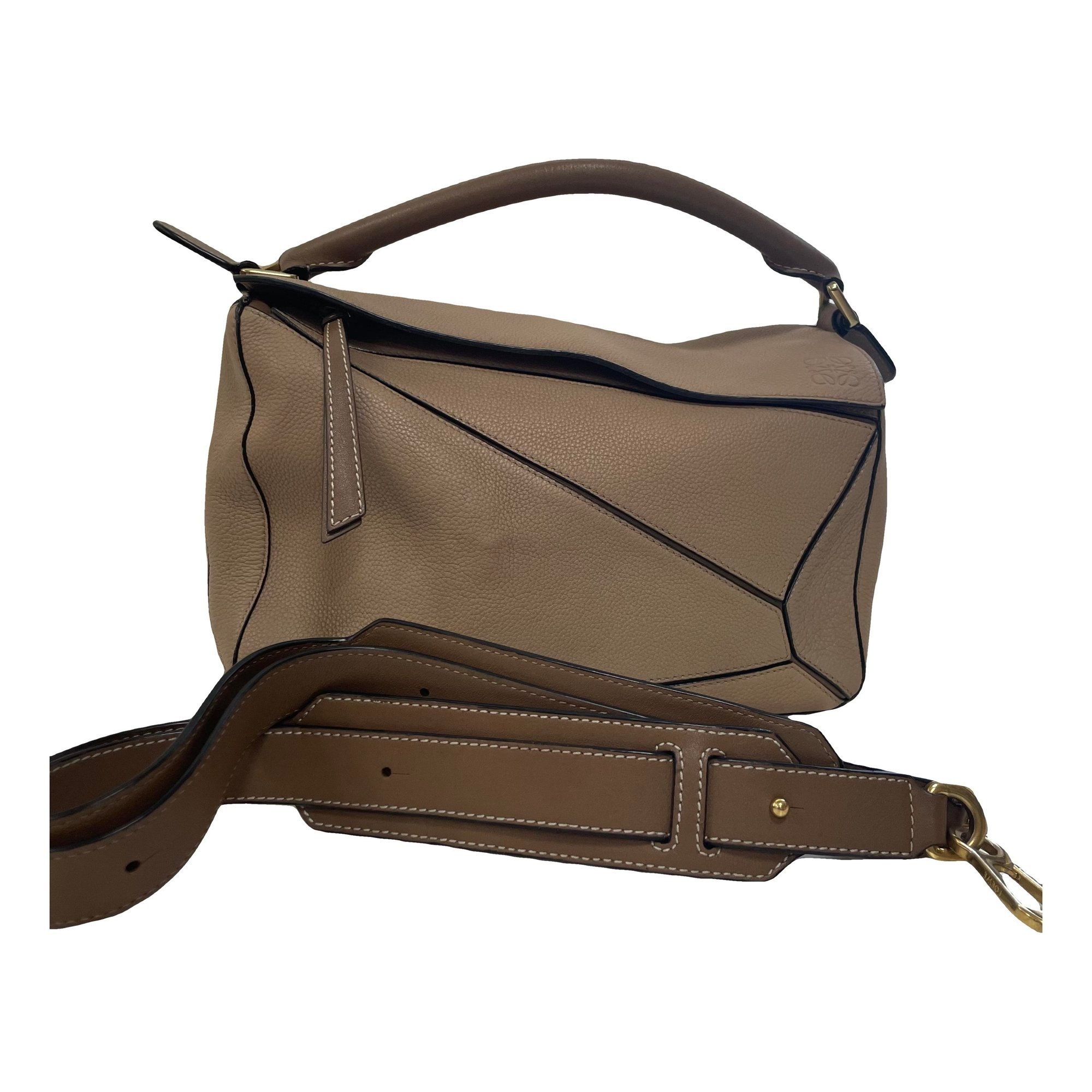 Puzzle leather handbag