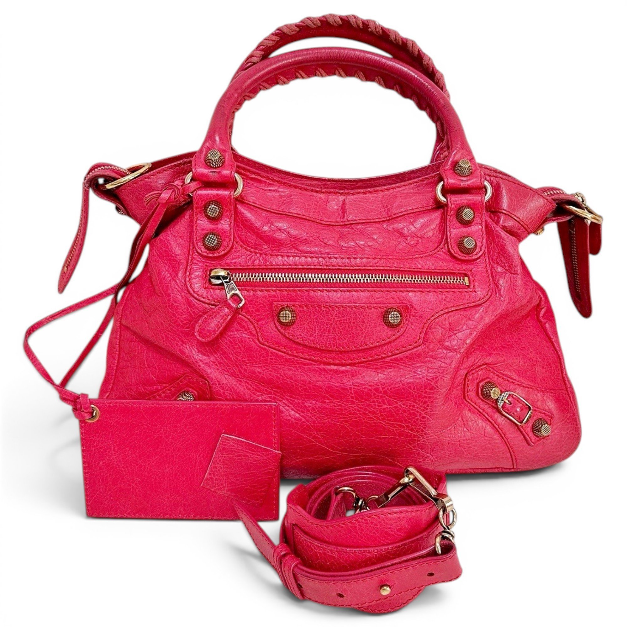 City leather handbag