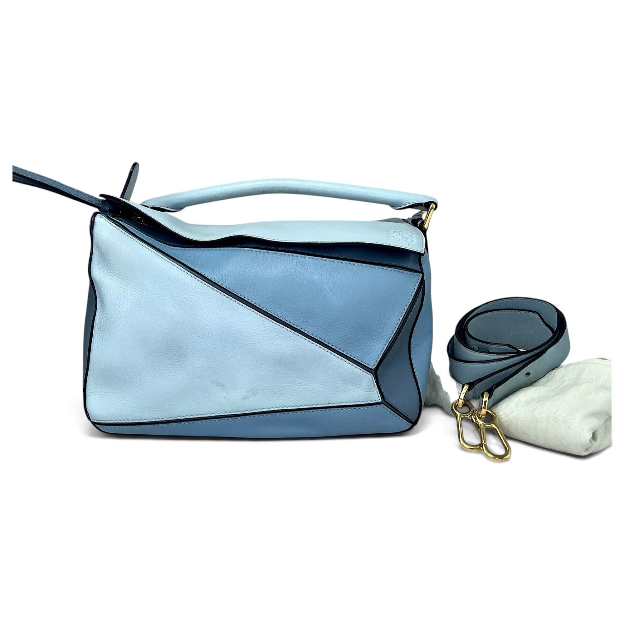 Puzzle leather handbag
