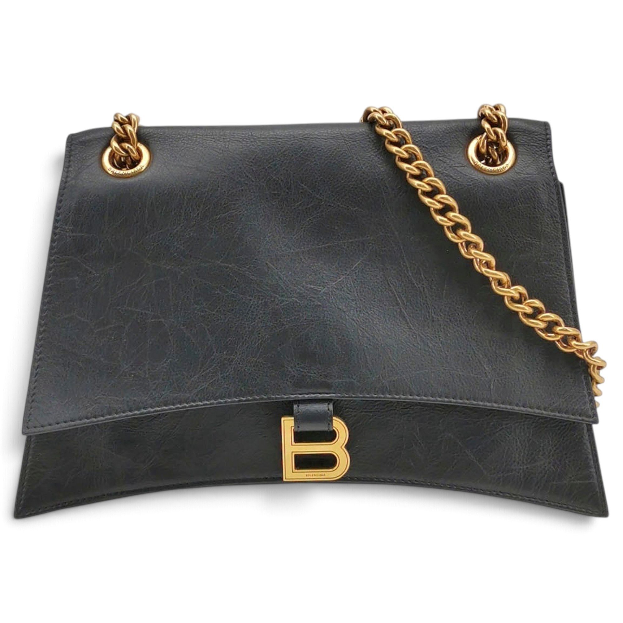 Crush leather handbag