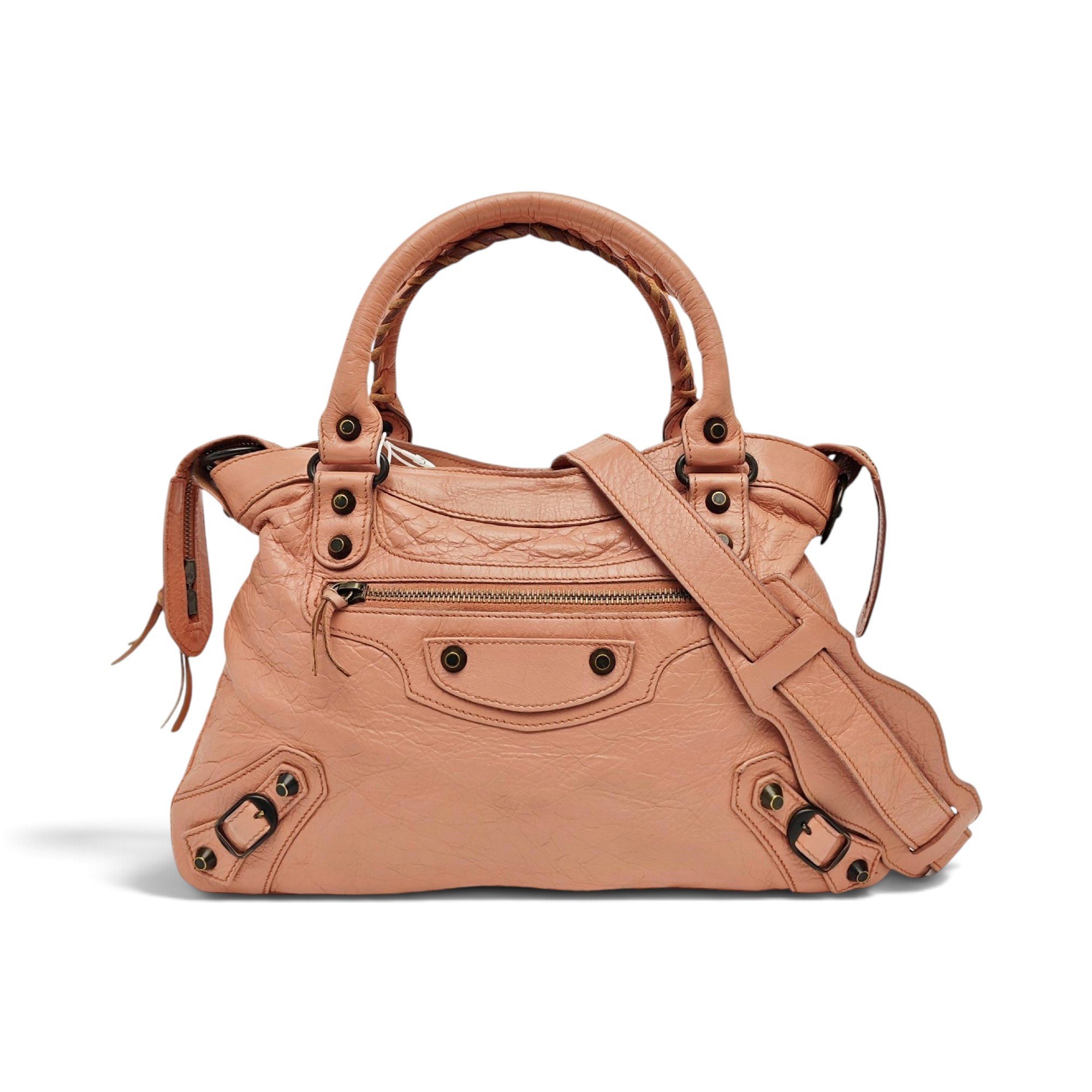 City leather handbag