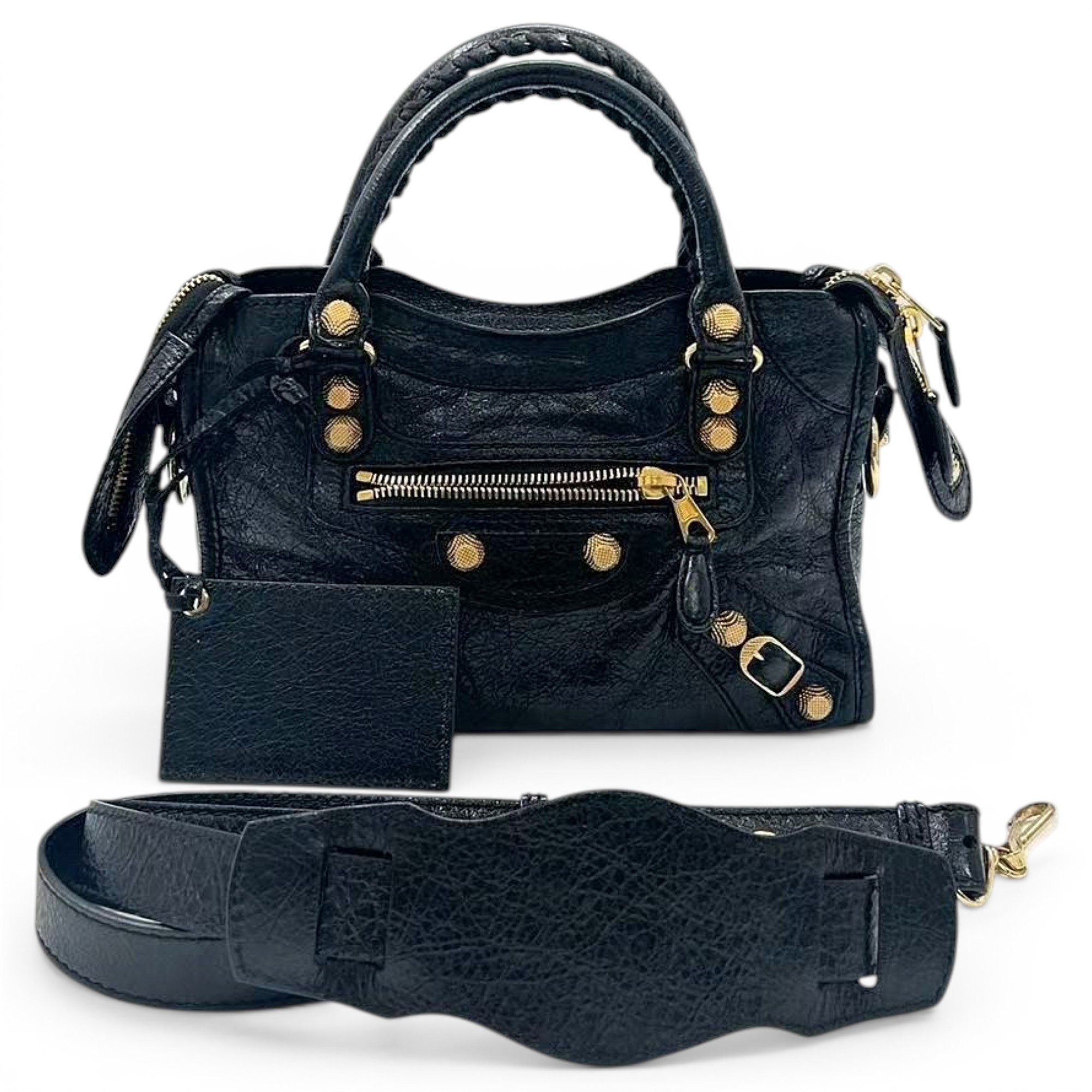 City leather handbag