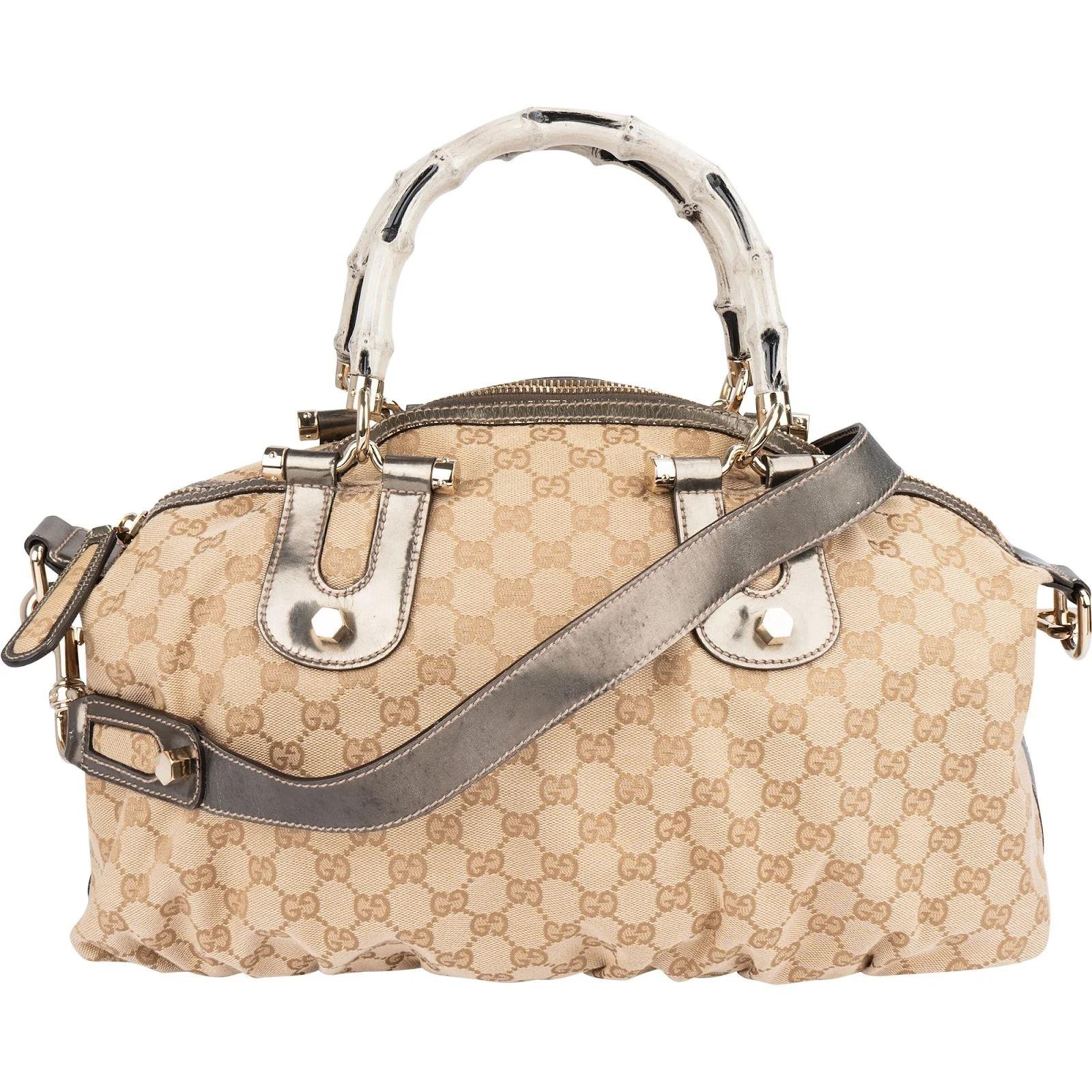 Bamboo Top Handle patent leather handbag