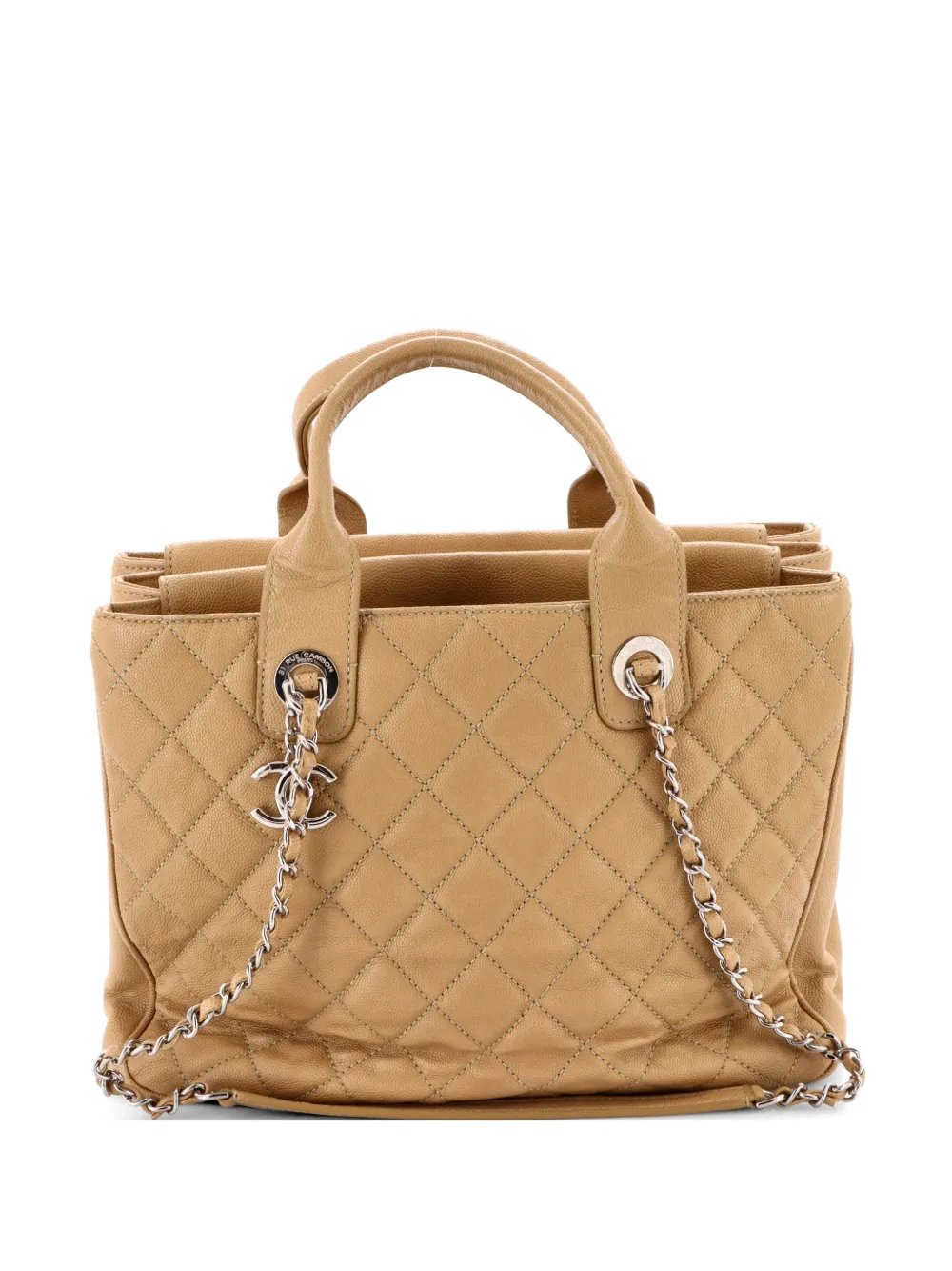 Urban Companion Top Handle Shopping Tote Quilted Caviar Large satchel
