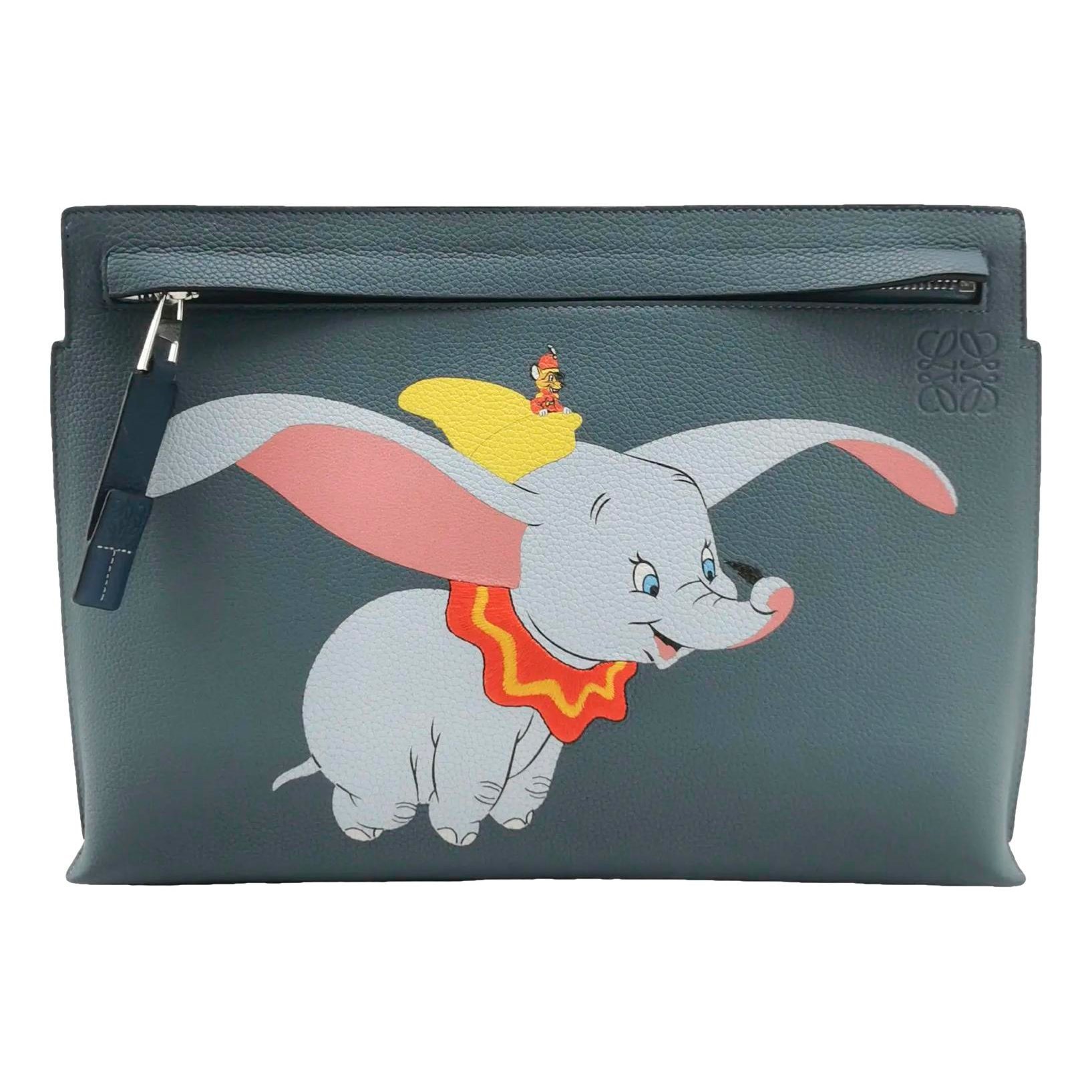 T Pouch leather clutch bag