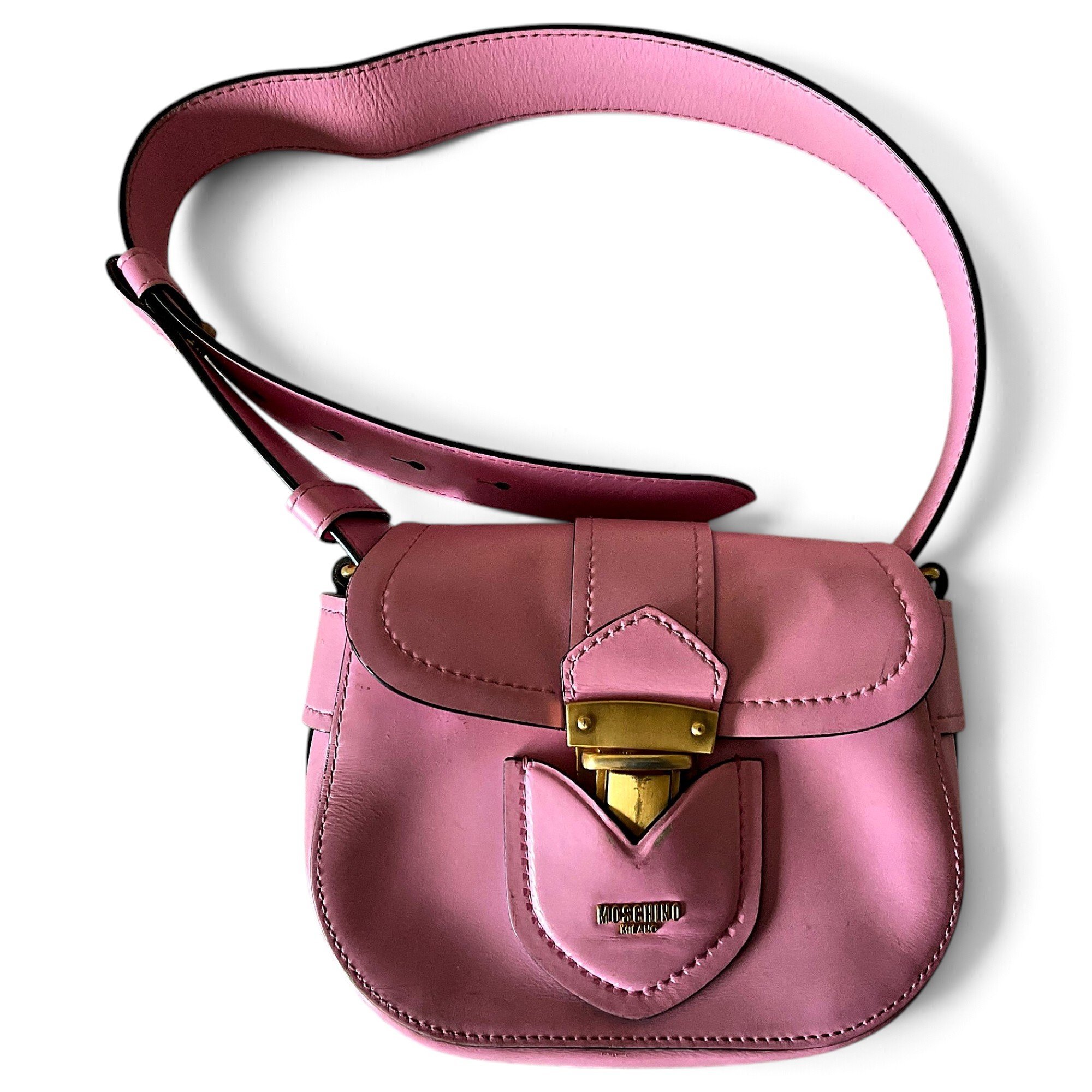 Biker leather crossbody bag