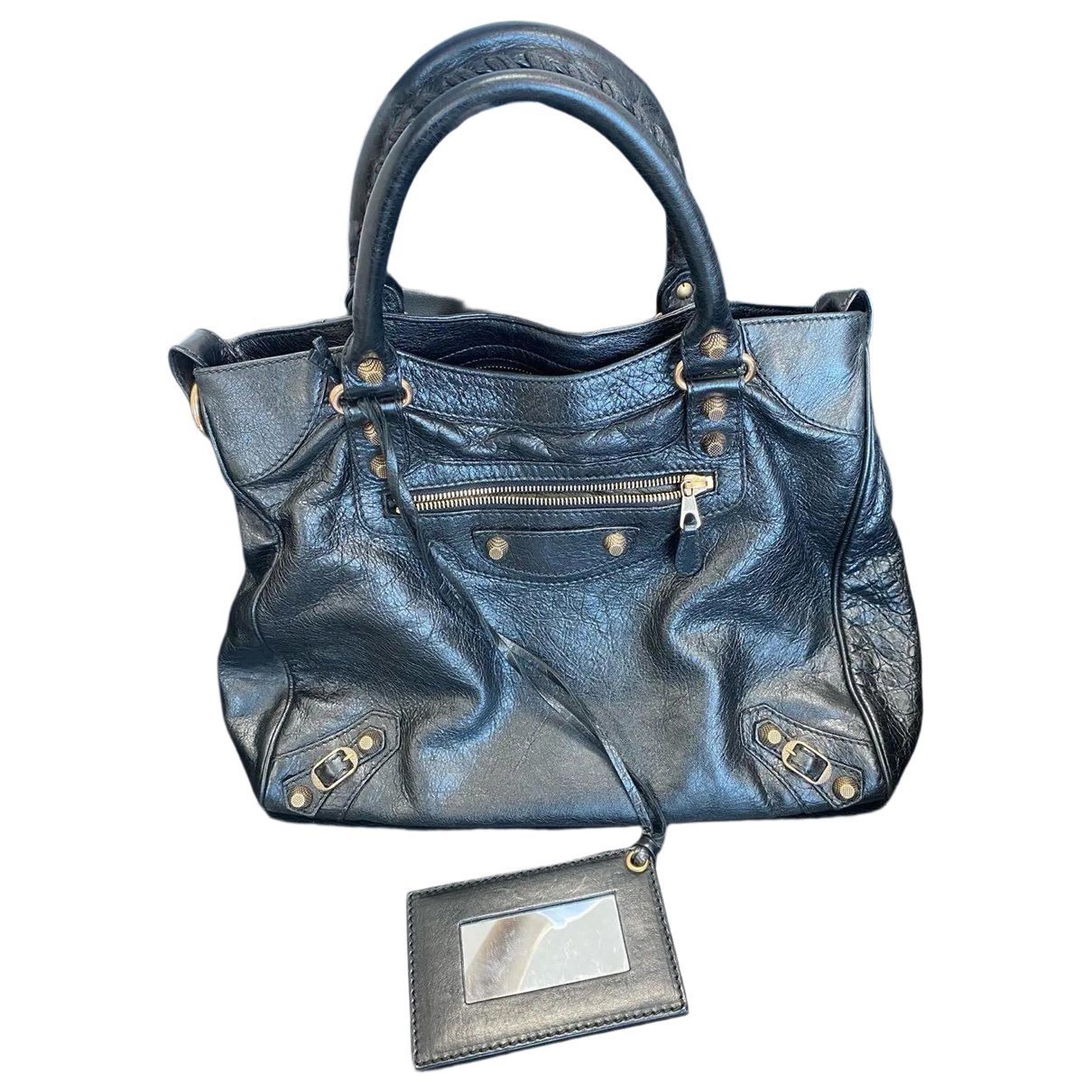 City leather handbag