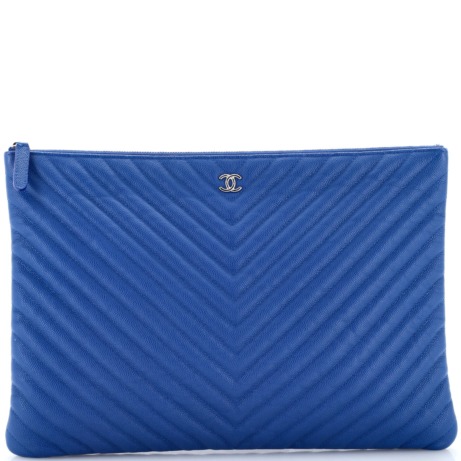 O Case Clutch Chevron Caviar Large