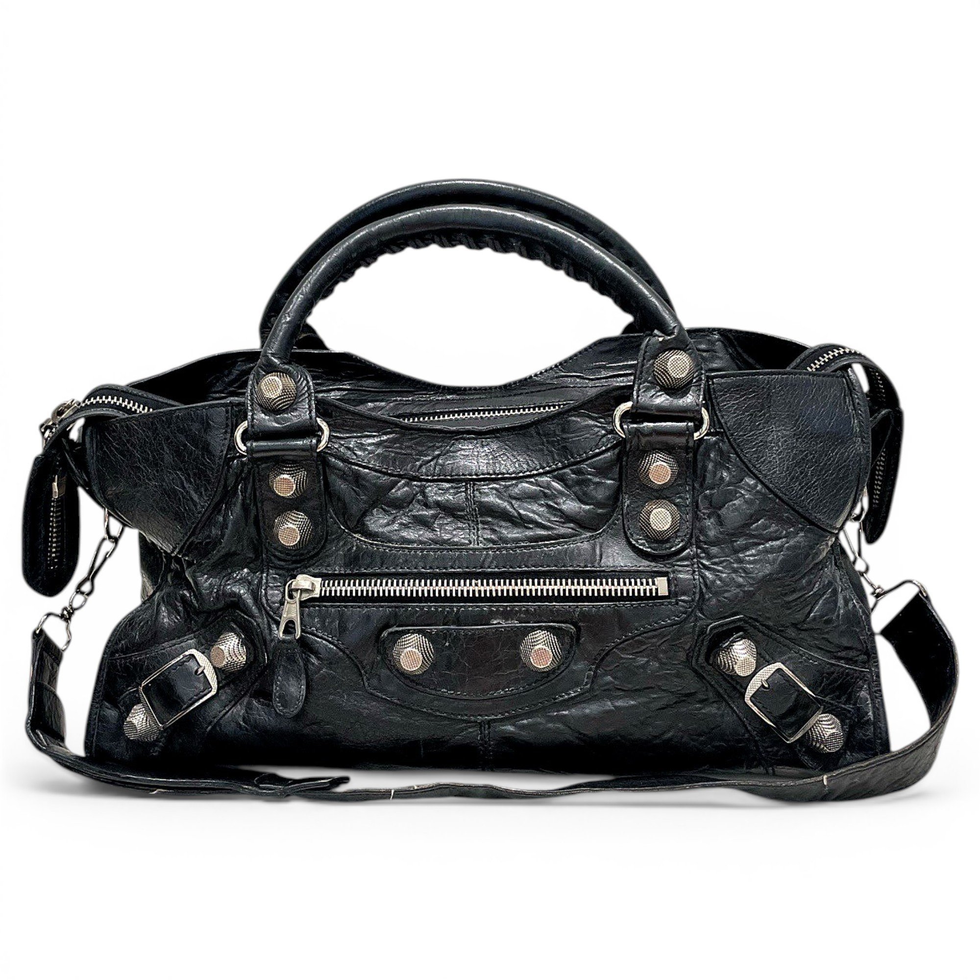 City leather handbag