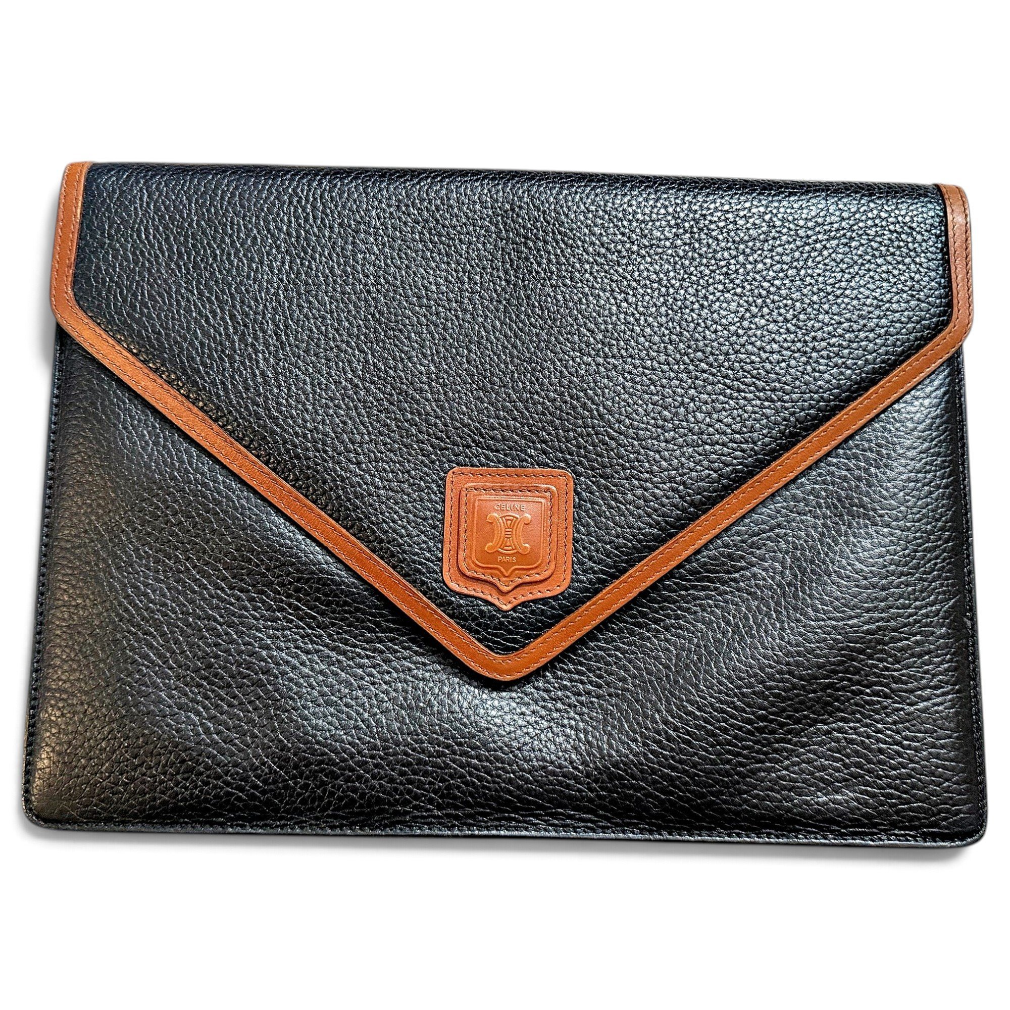 Leather clutch bag