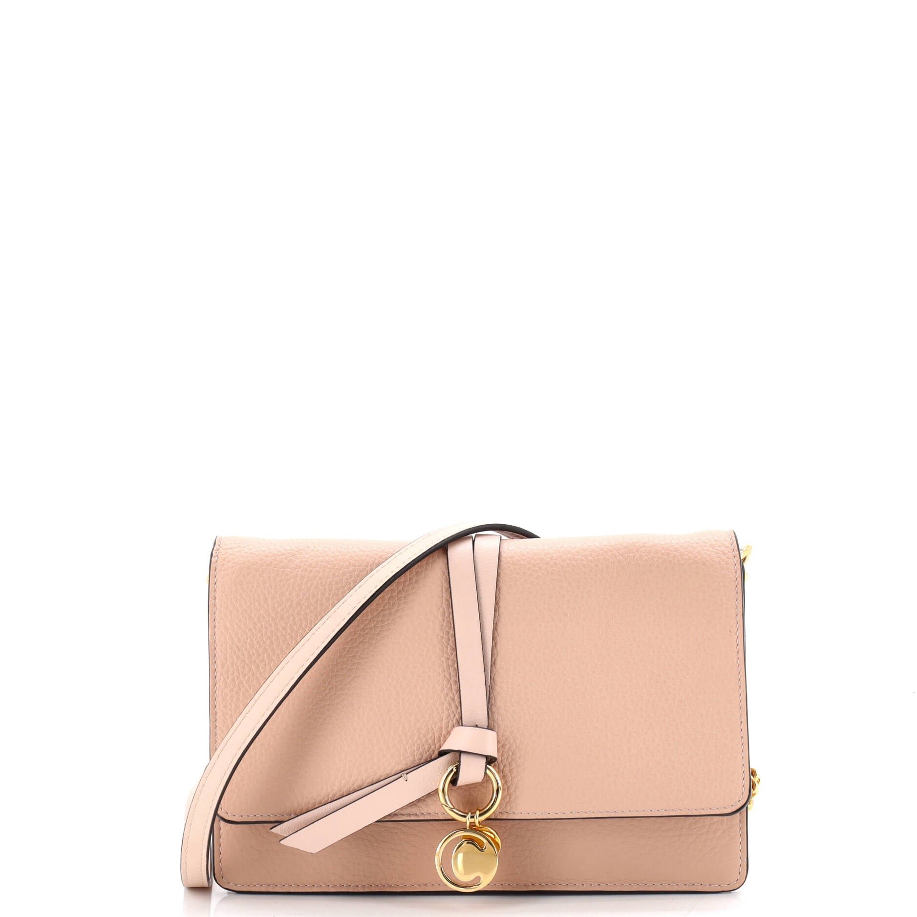 Alphabet Chain Clutch Bag Leather