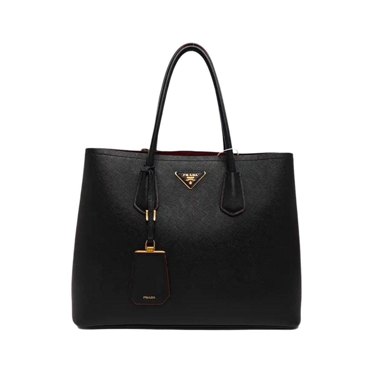 Double leather handbag