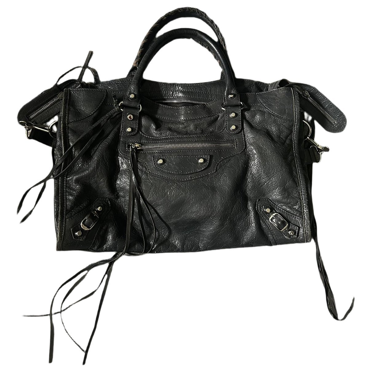 City leather handbag