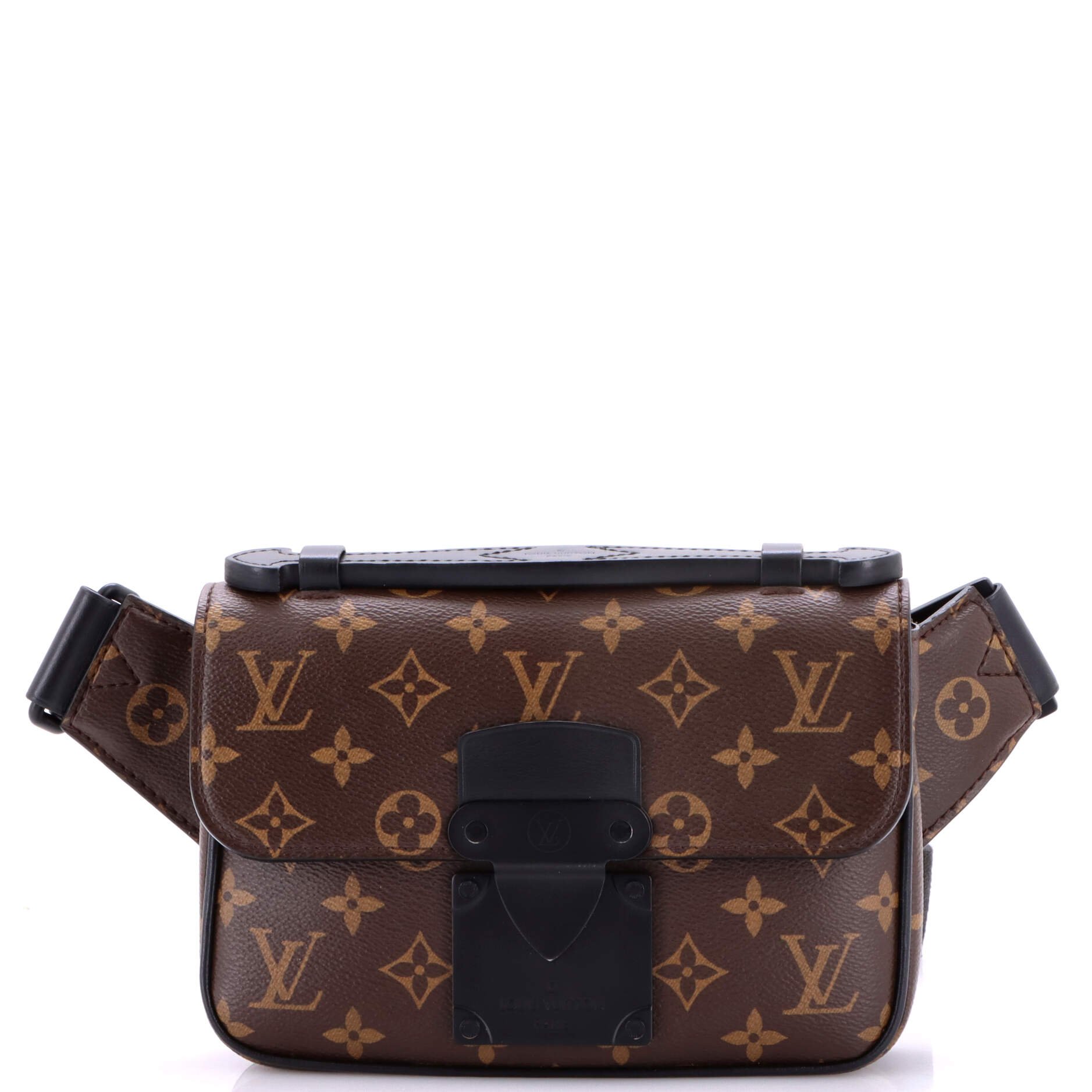 S Lock Sling Bag Macassar Monogram Canvas