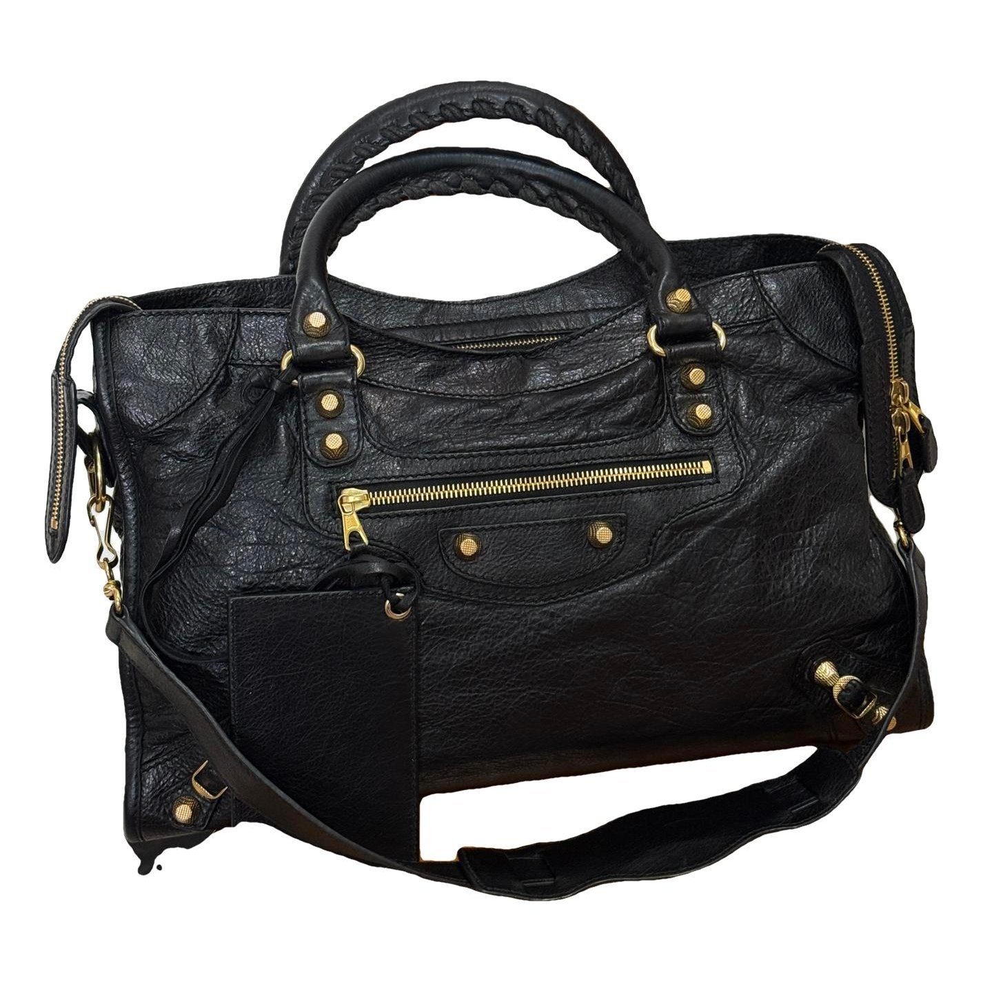 City leather handbag