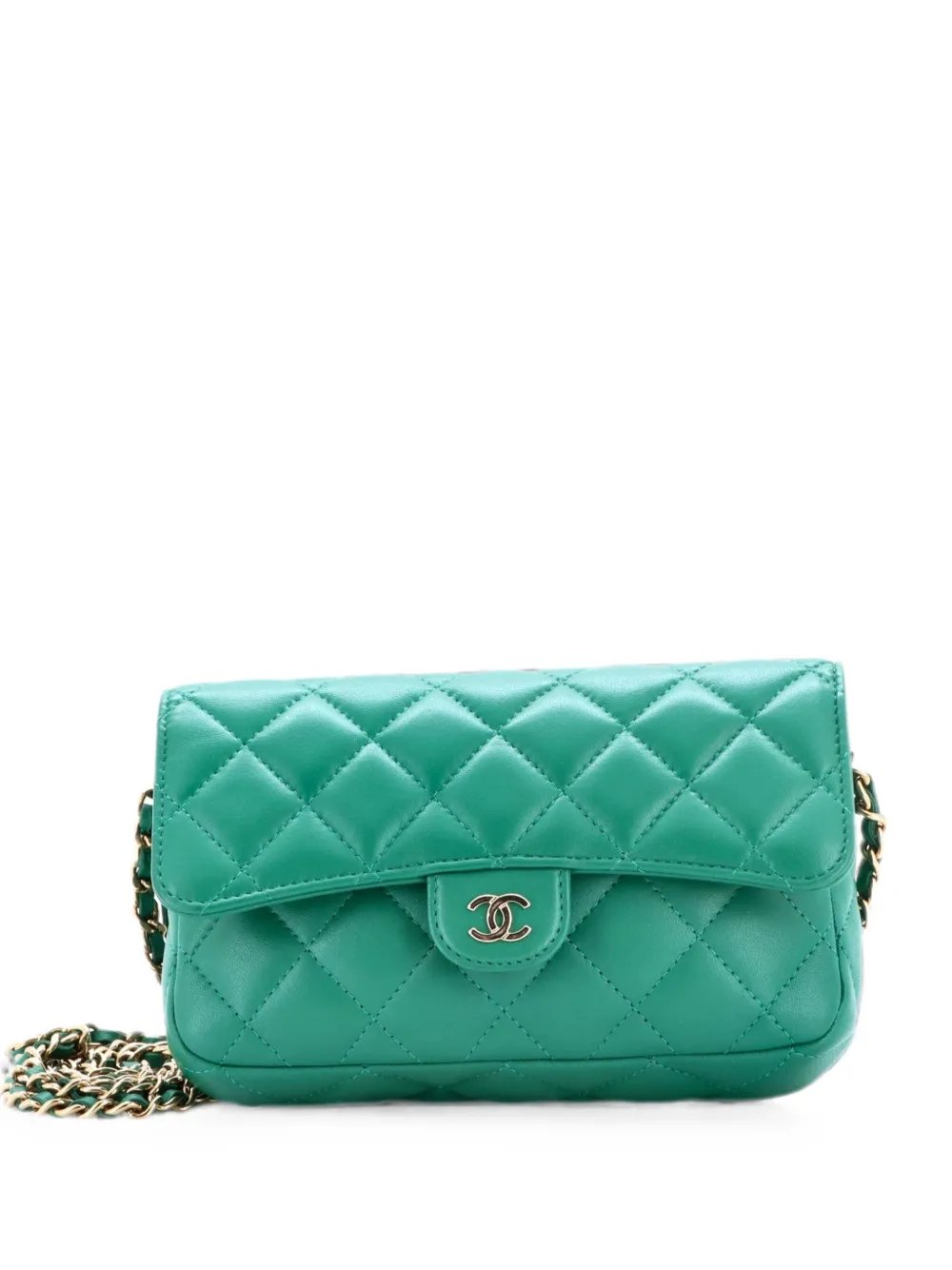 Classic Flap Phone Holder with Chain Quilted Lambskin crossbody bag