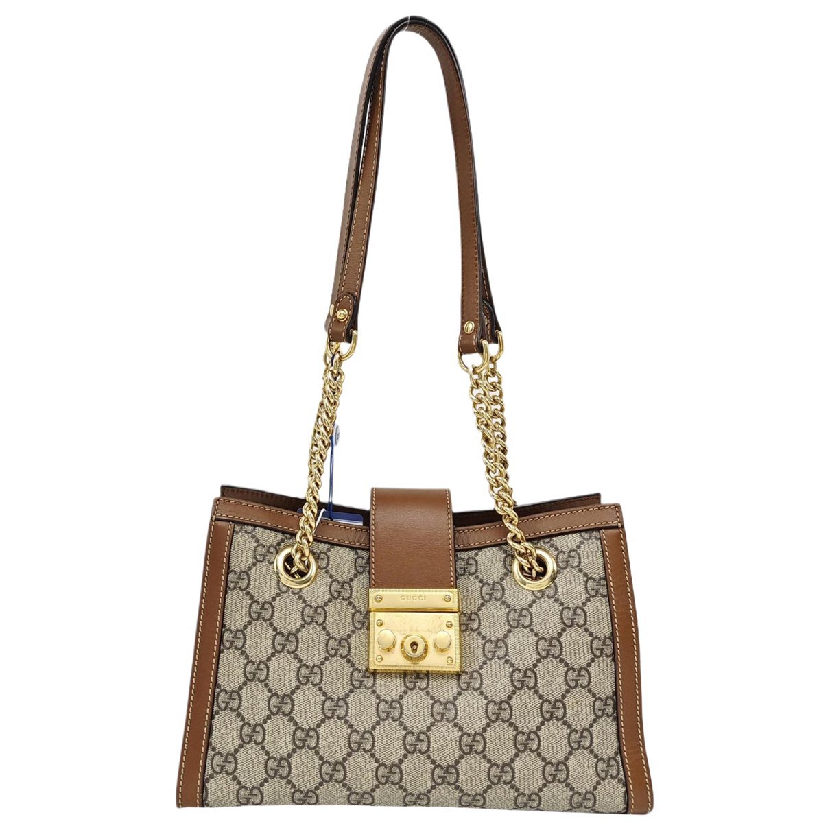 Padlock leather handbag