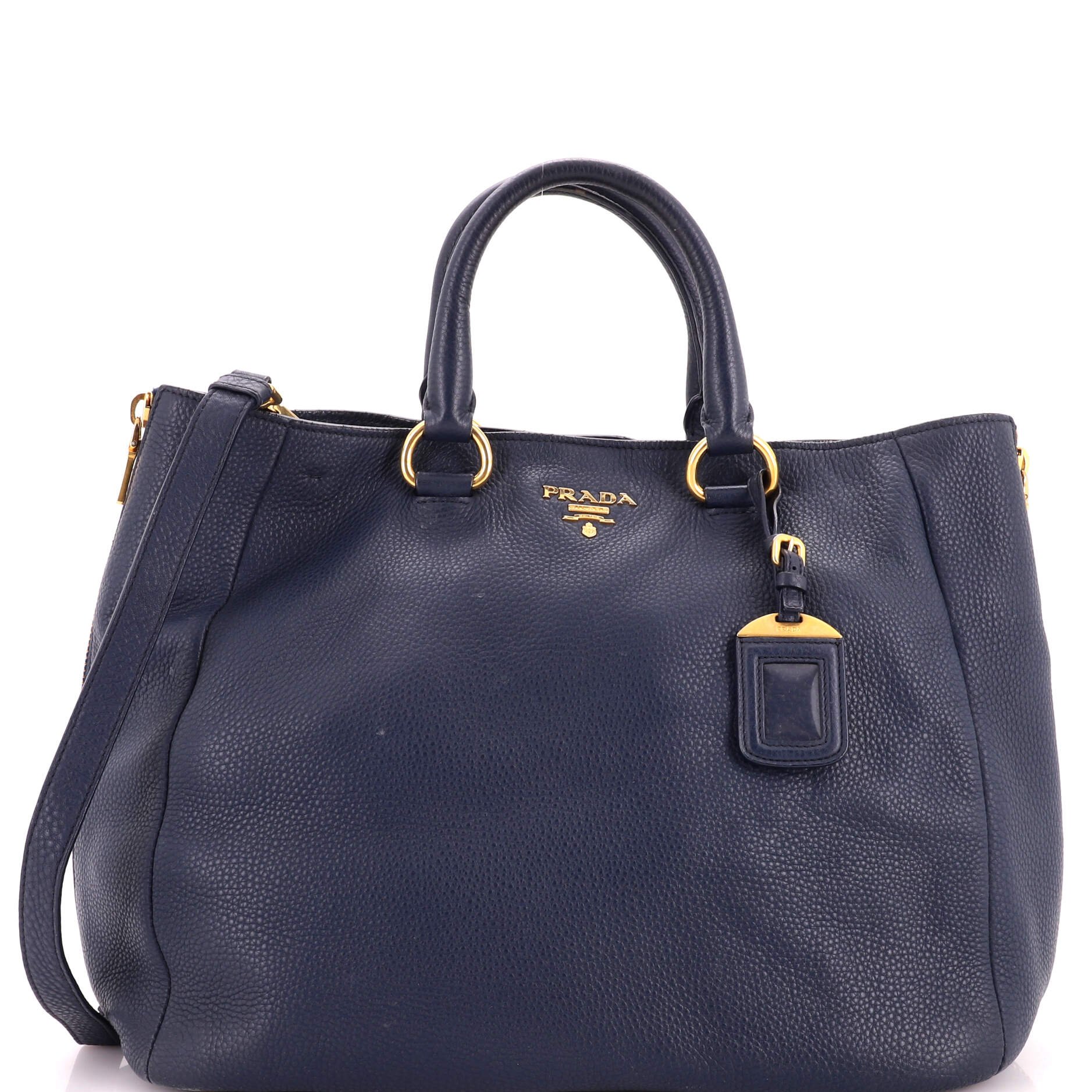 Side Zip Shopper Tote Vitello Daino Large