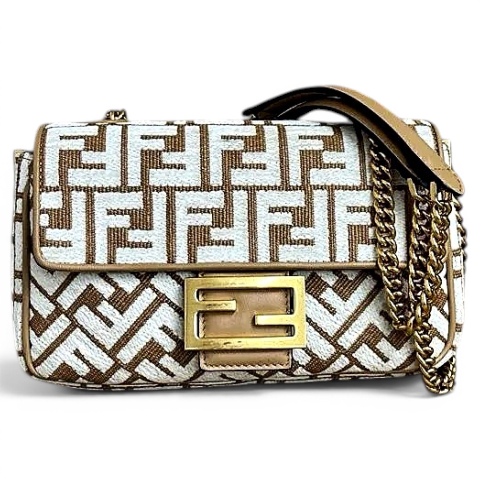 Baguette Chain Midi cloth crossbody bag