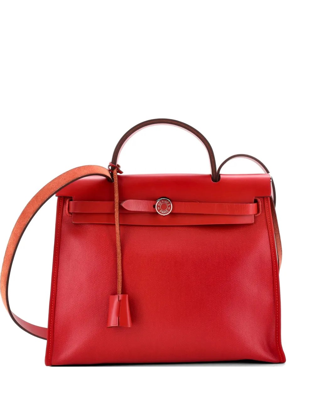Herbag Zip Berline Vache Canvas and Leather 31 shoulder bag