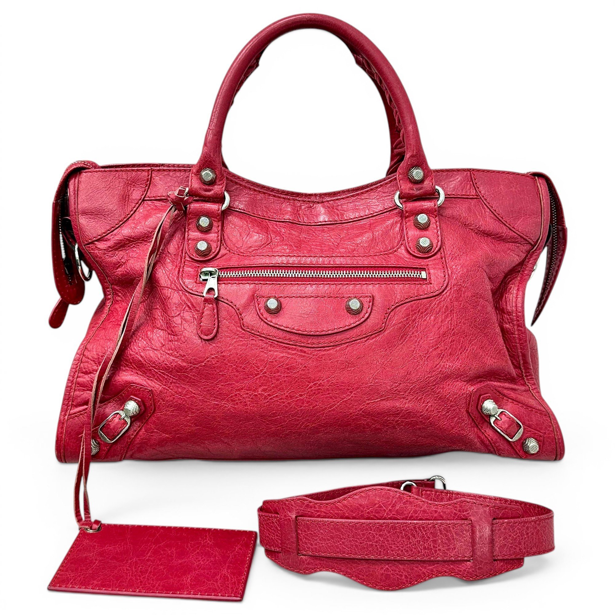 City leather handbag