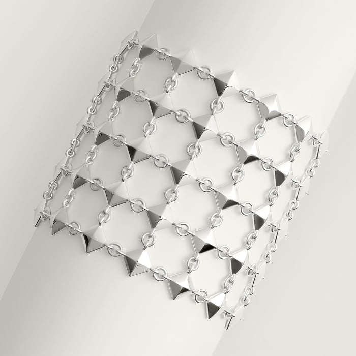 Sans Coloris Hermès Clou d'H Mesh Cuff Bracelet