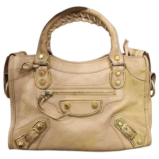 City leather handbag