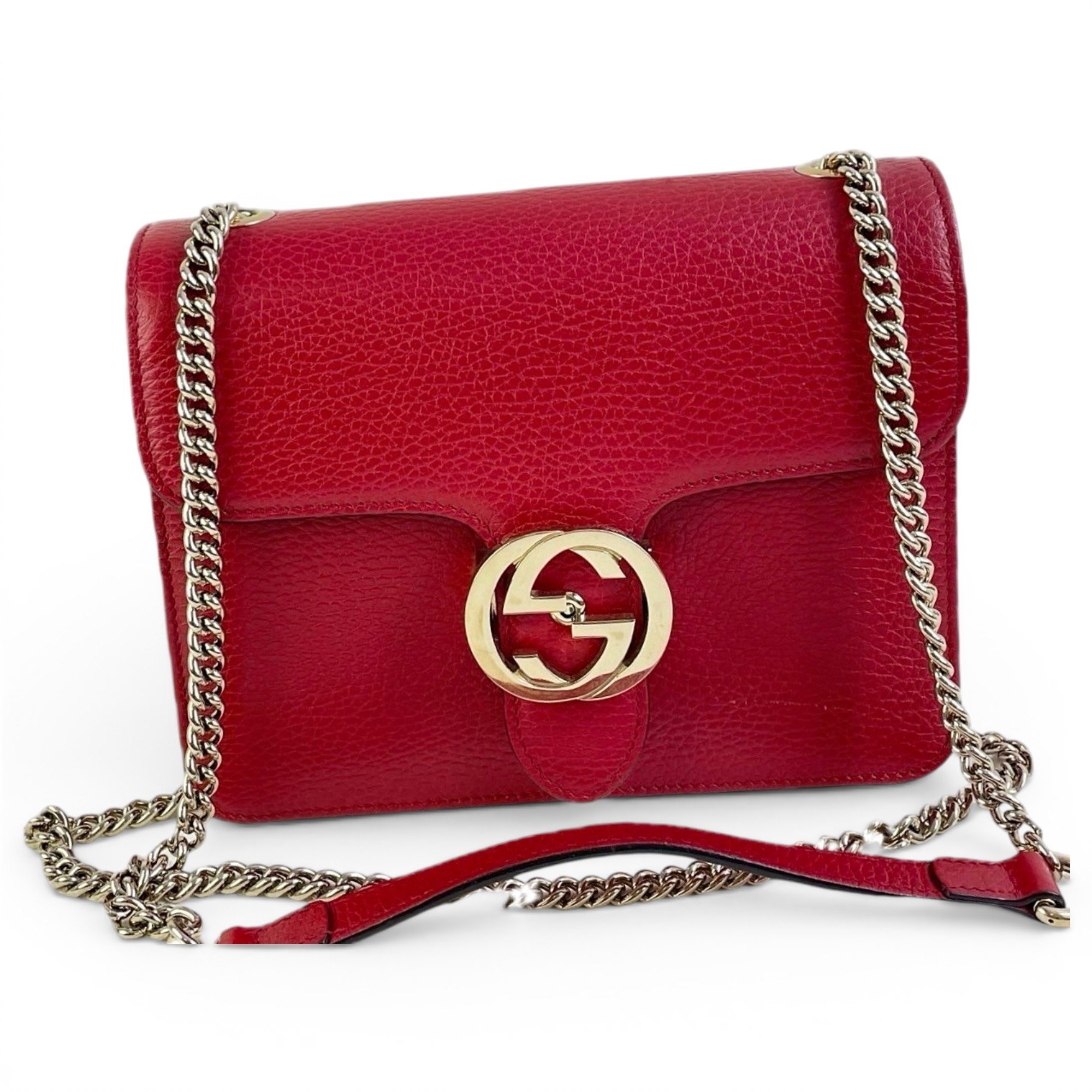 Interlocking leather handbag