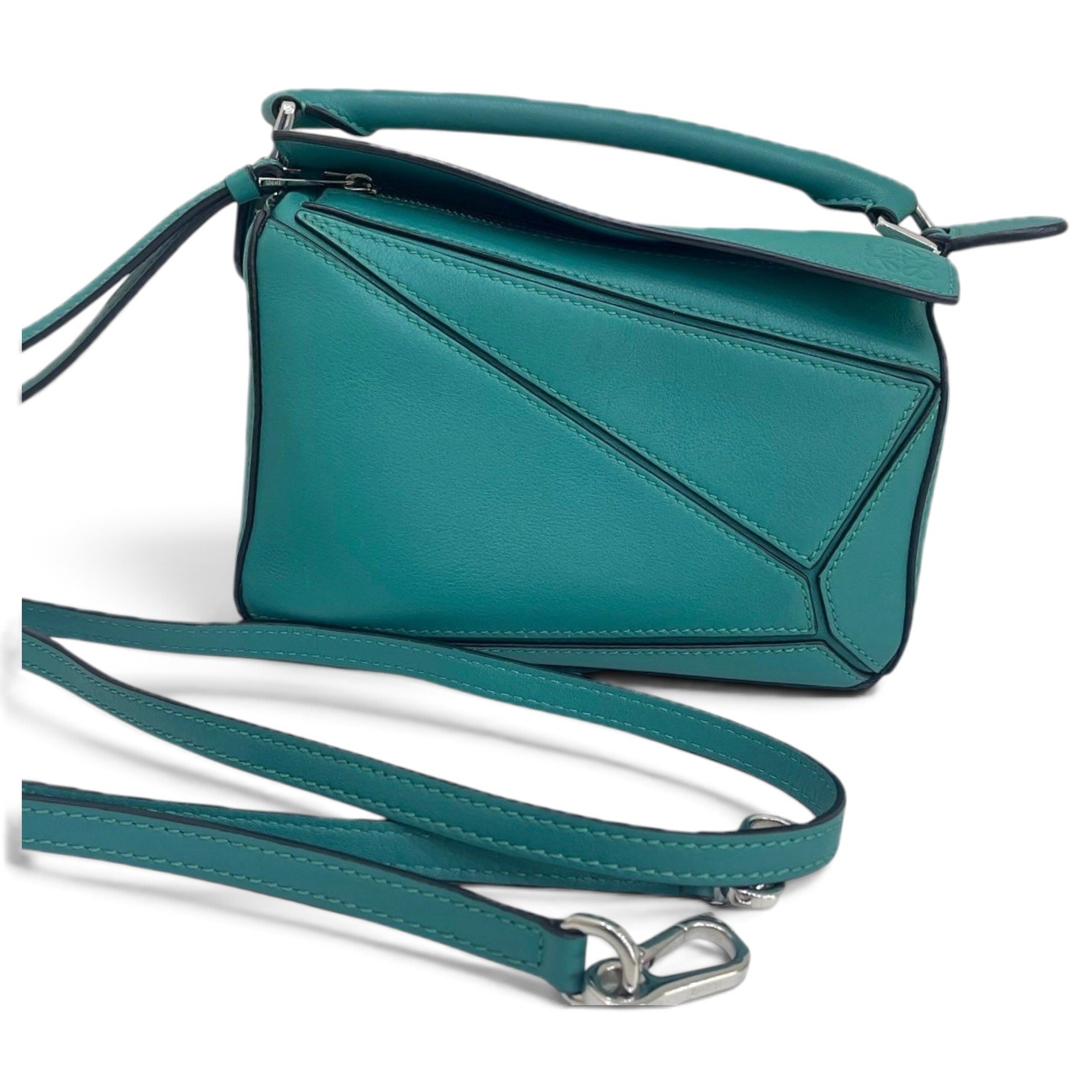 Puzzle leather handbag