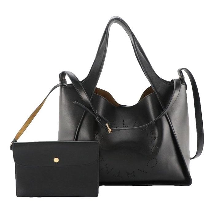 Logo vegan leather tote
