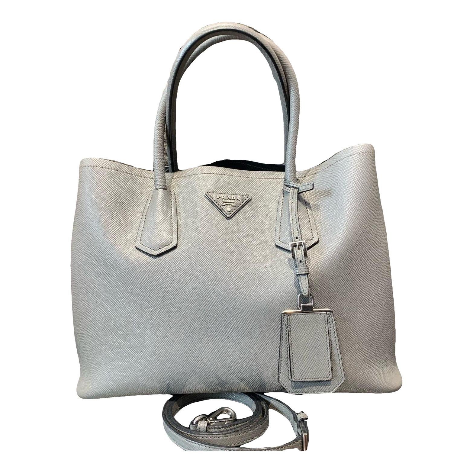 Double leather handbag