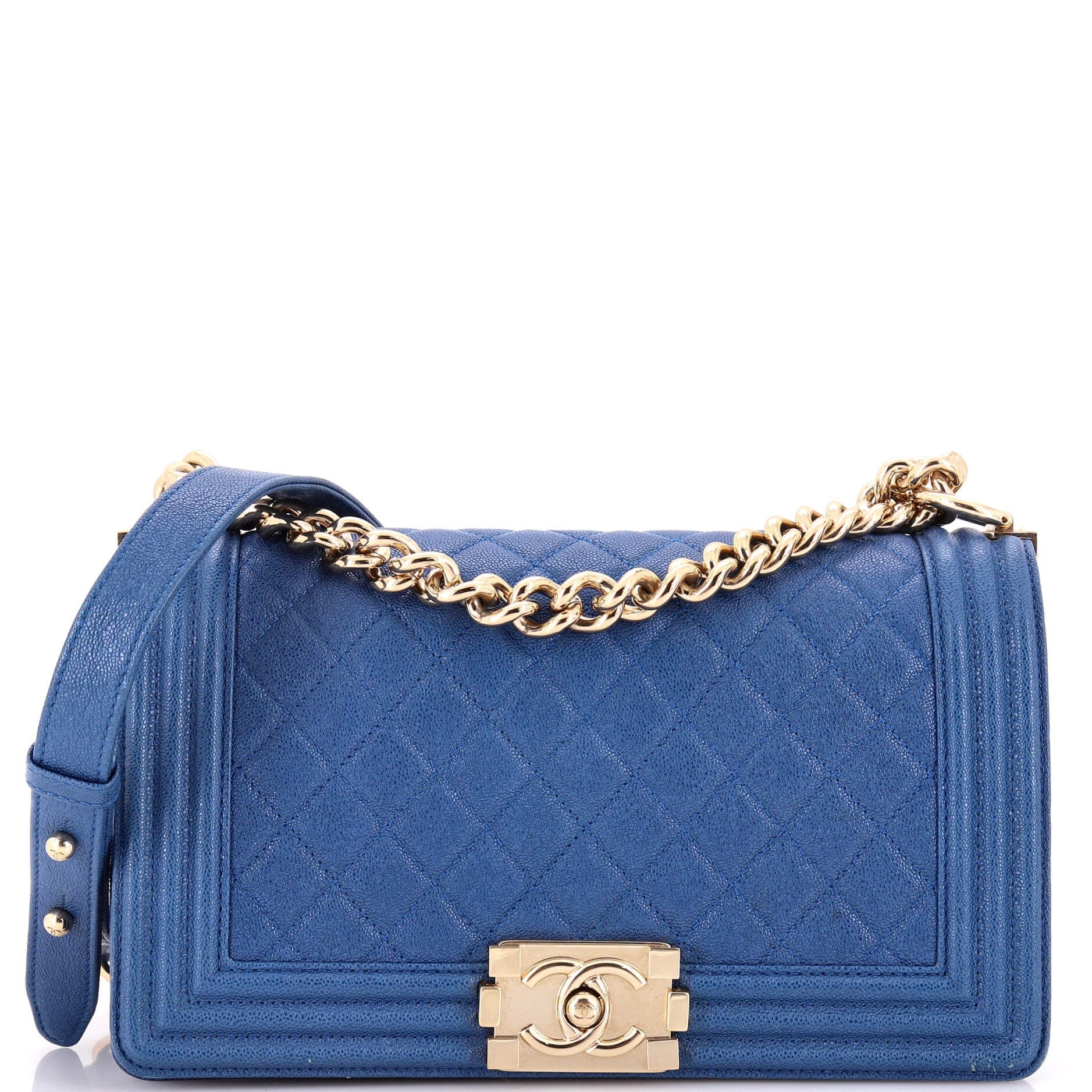 Boy Flap Bag Quilted Caviar Old Medium