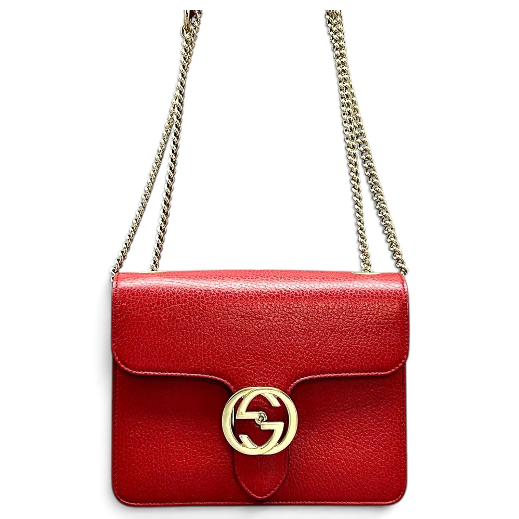 Interlocking leather crossbody bag