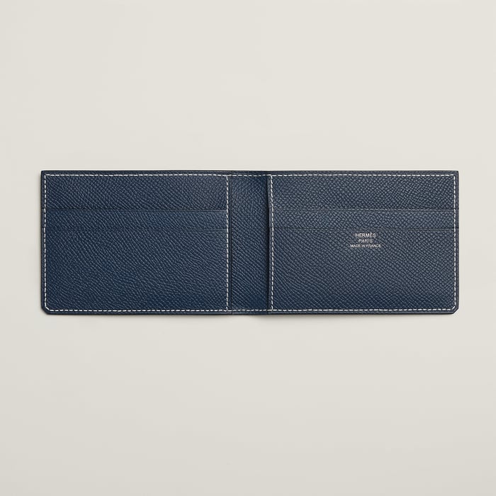 Navy H Sellier Card Holder